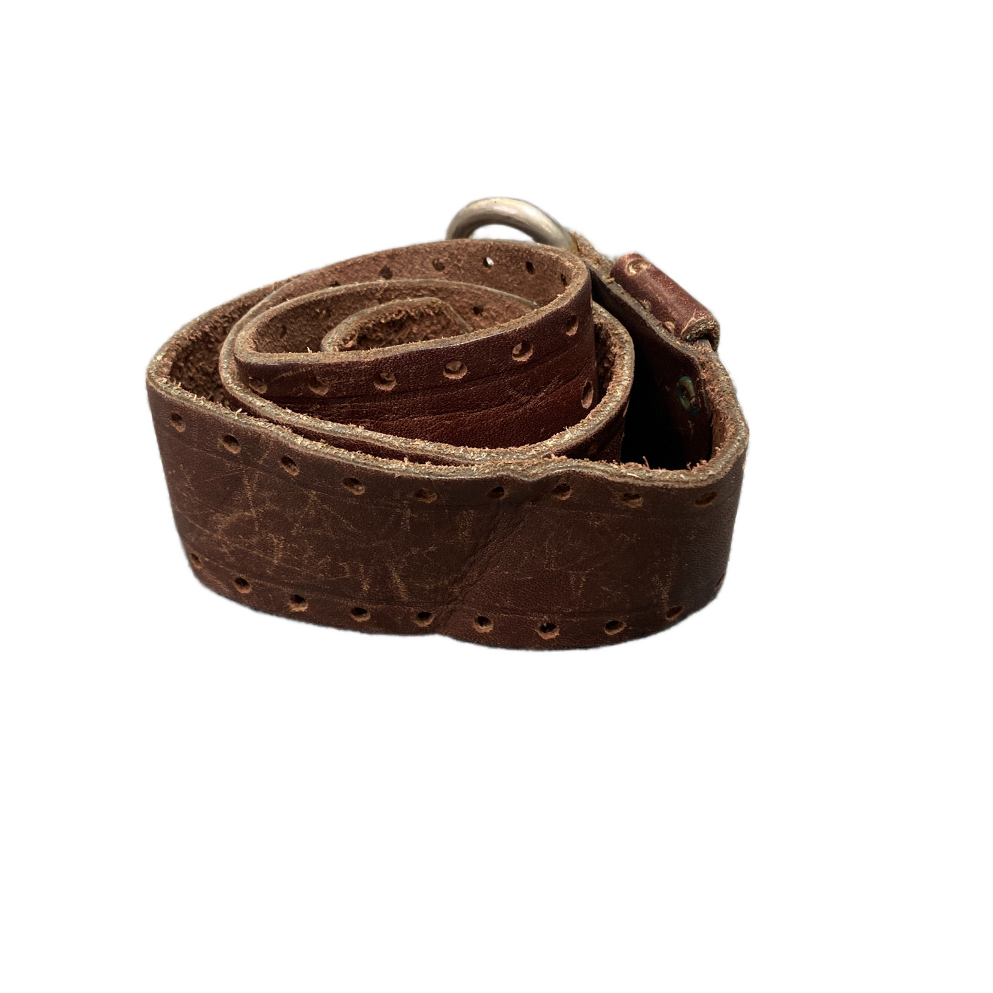 Waist Belt Mens Brown Leather Adjustable Classic Silver Pin Buckle 30 inches