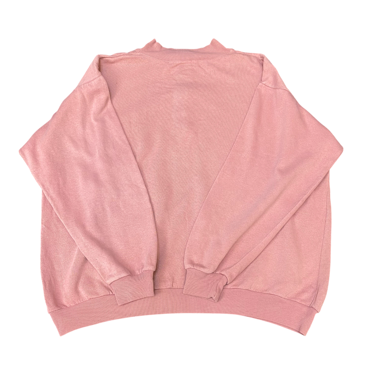 Sweatshirt Mens Large Pink Long Sleeve Chest Pockets Warm 1/4 Button Pullover