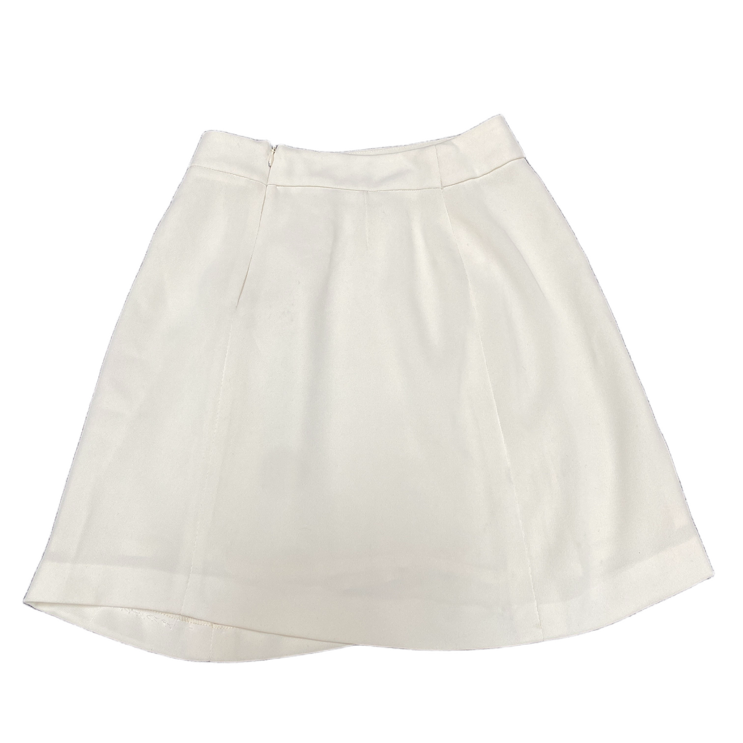 Sportstaff A-Line Mini Skirt Fits as Women 25" Waist White High Waisted Back Zip