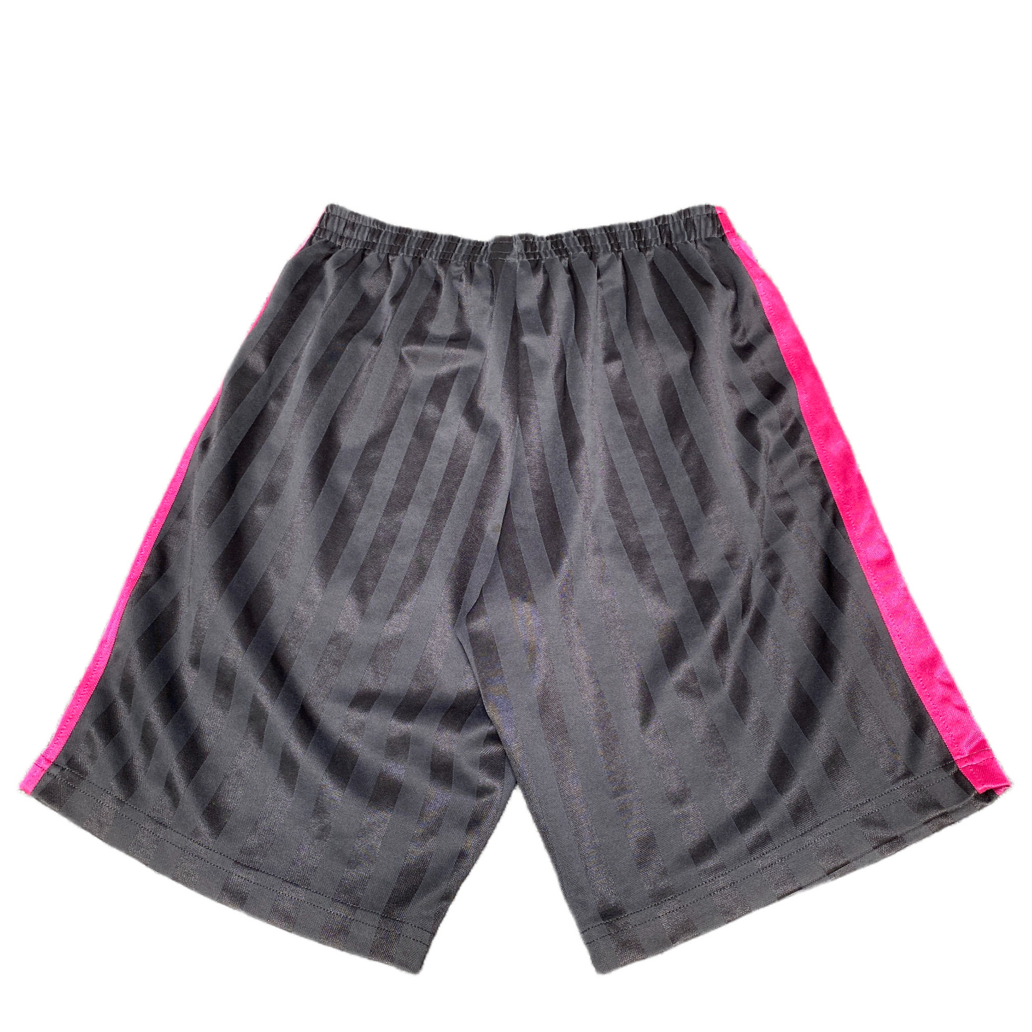 Basketball Shorts Mens Medium 28" Waist Black Pink Self Striped Elastic Waist