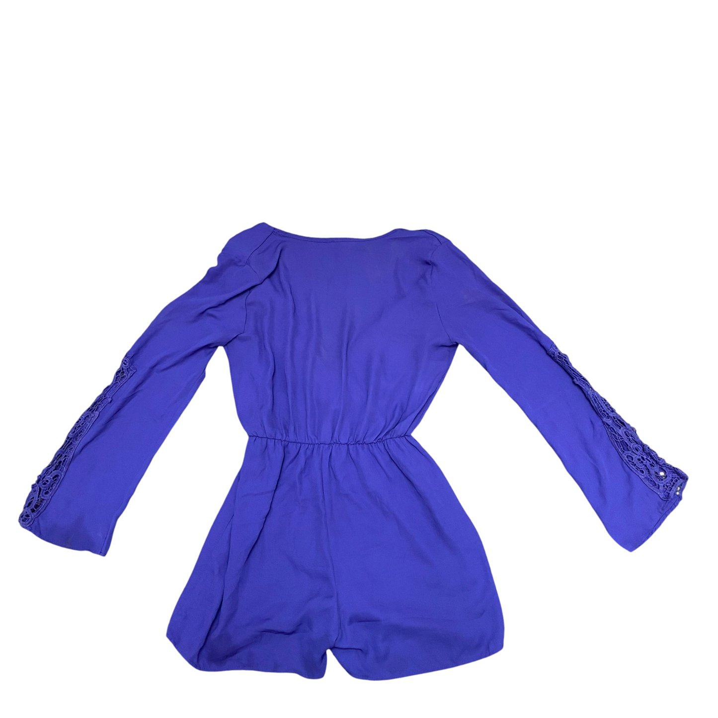 Charlotte Russe Jumpsuit Womens M Purple Solid Long Sleeve V Neck Pullover