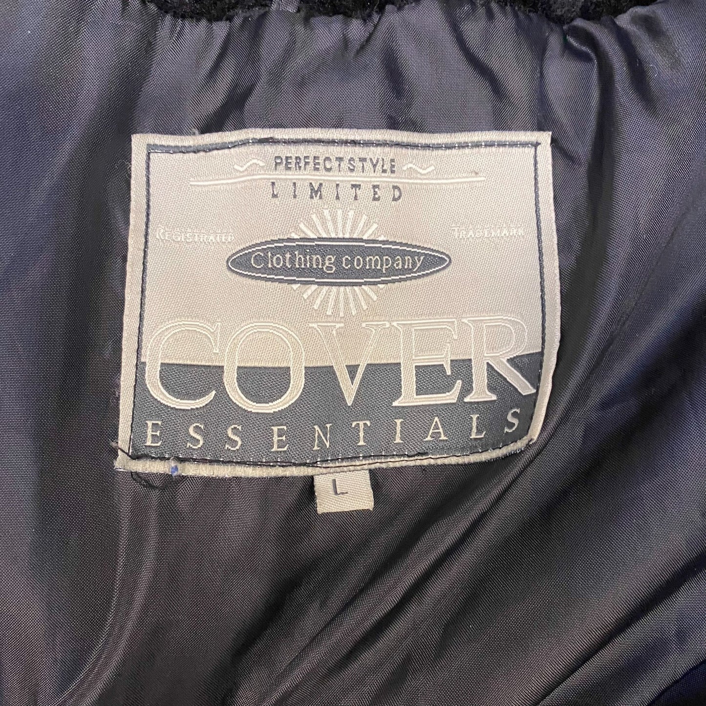 Cover Essentials Faux Fur Coat Womens Large Black Long Sleeve Collar Snap Front