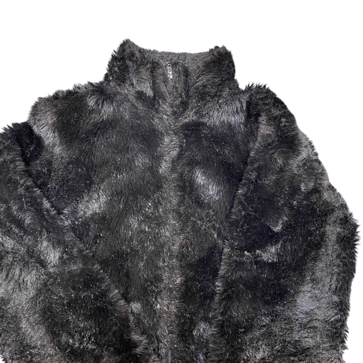 Vero Moda Litta Faux Fur Jacket Womens Medium Black Lined Long Sleeve Full Zip