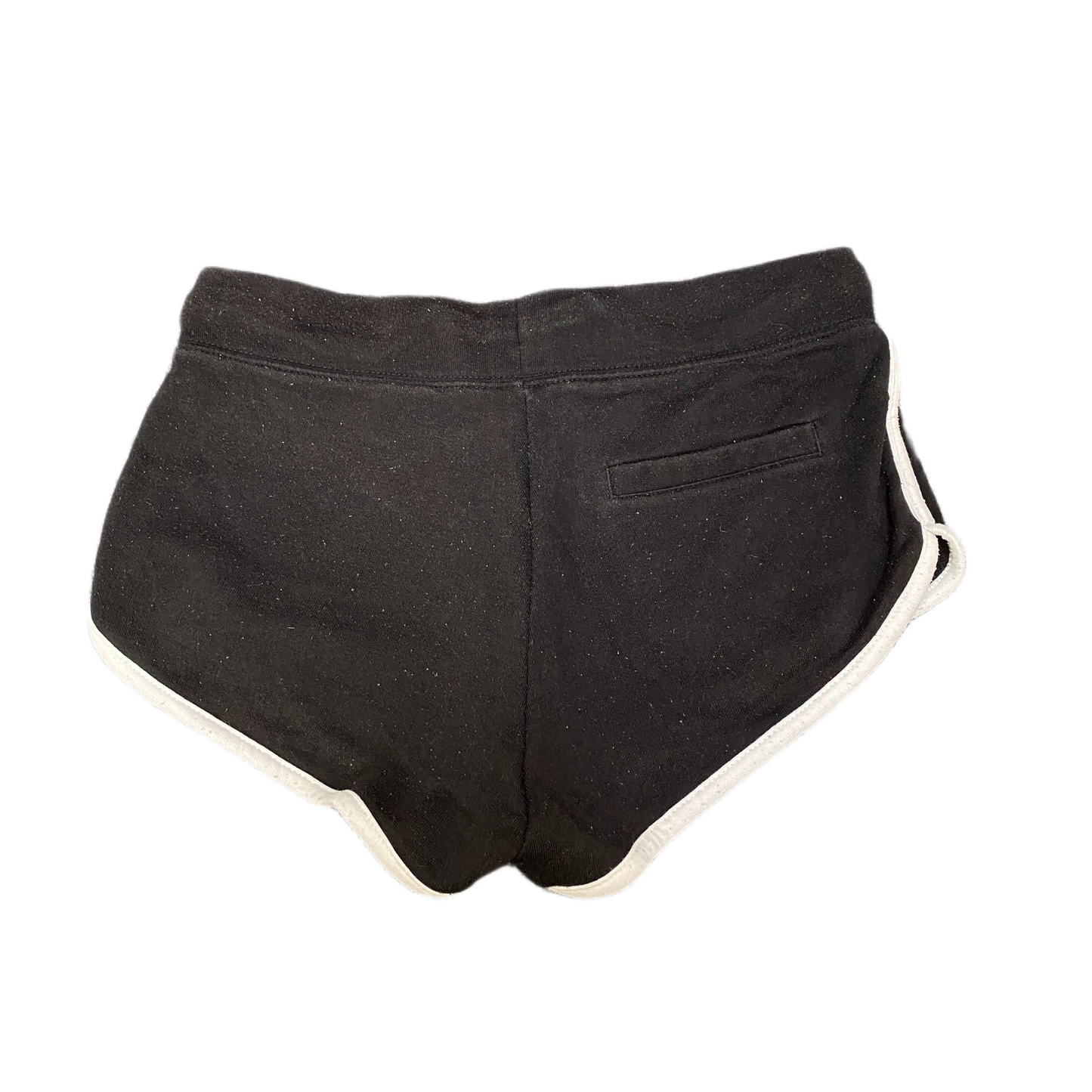 Running Sprinter Shorts Women XS 28" Waist Black Athletic Drawstring Dolphin Hem