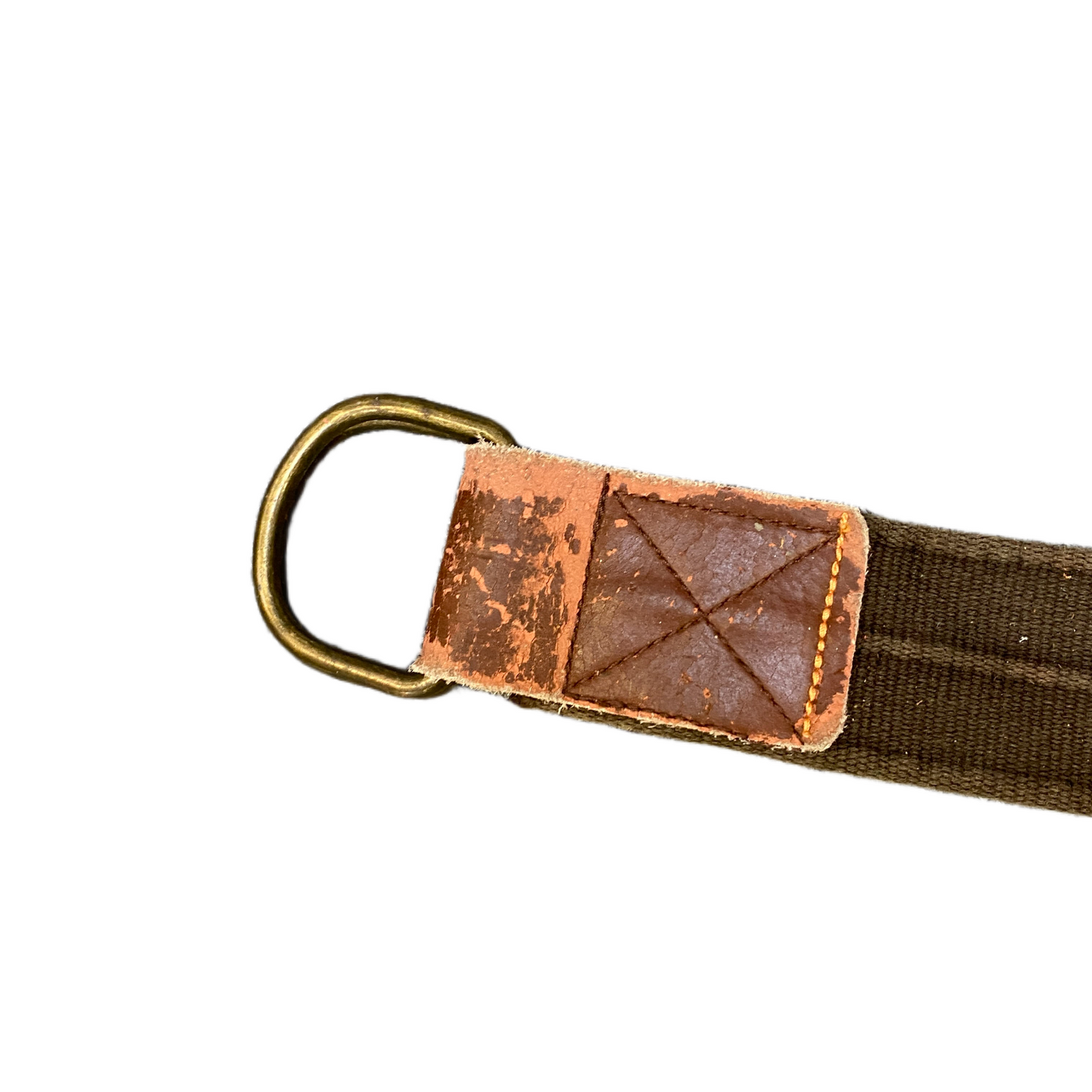 Men's Yoga Belt Brown Canvas Adjustable D-Ring Buckle 43 inches