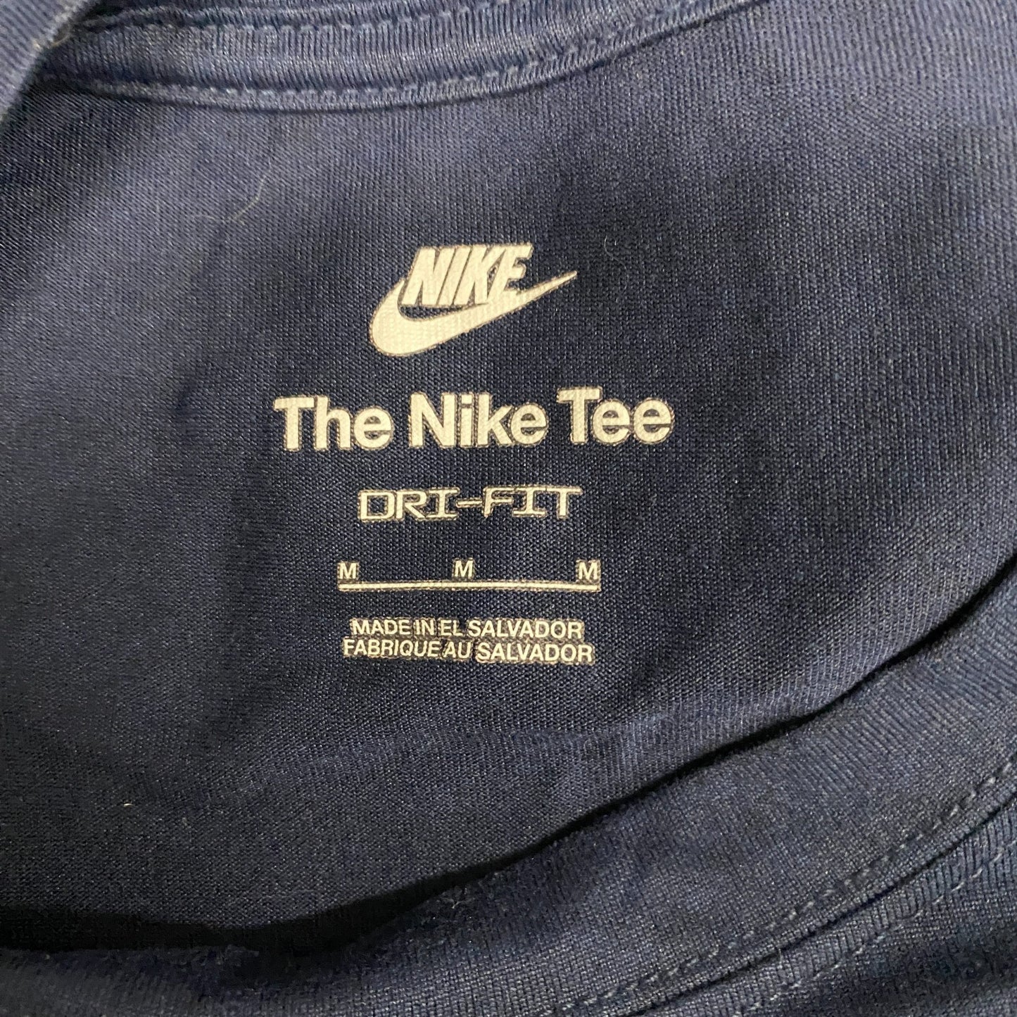 Nike Dri-FIT T-Shirt Fits as Mens M Navy Graphic Logo Short Sleeve