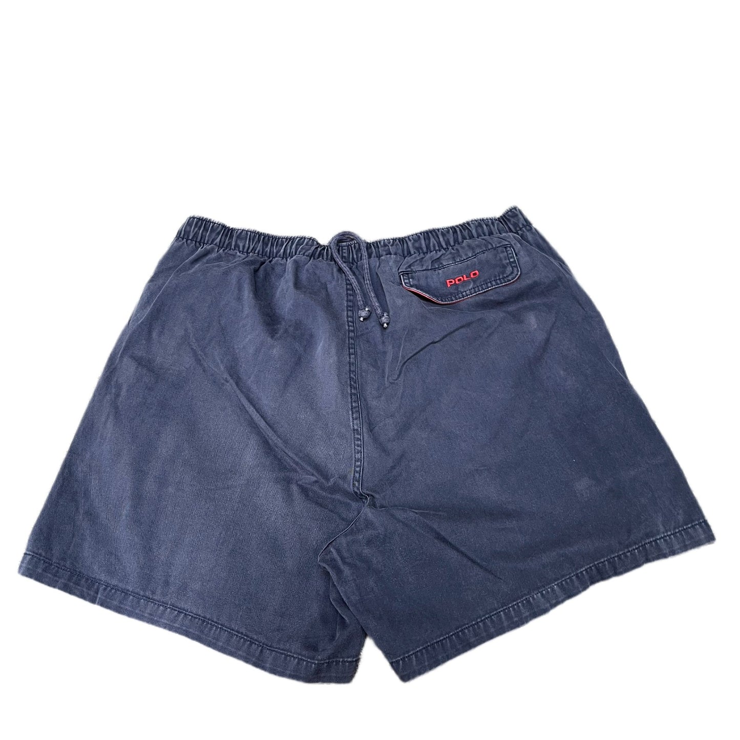 Vtg Polo by Ralph Lauren Shorts Mens L 34" Waist Navy Elastic Waist Drawstring