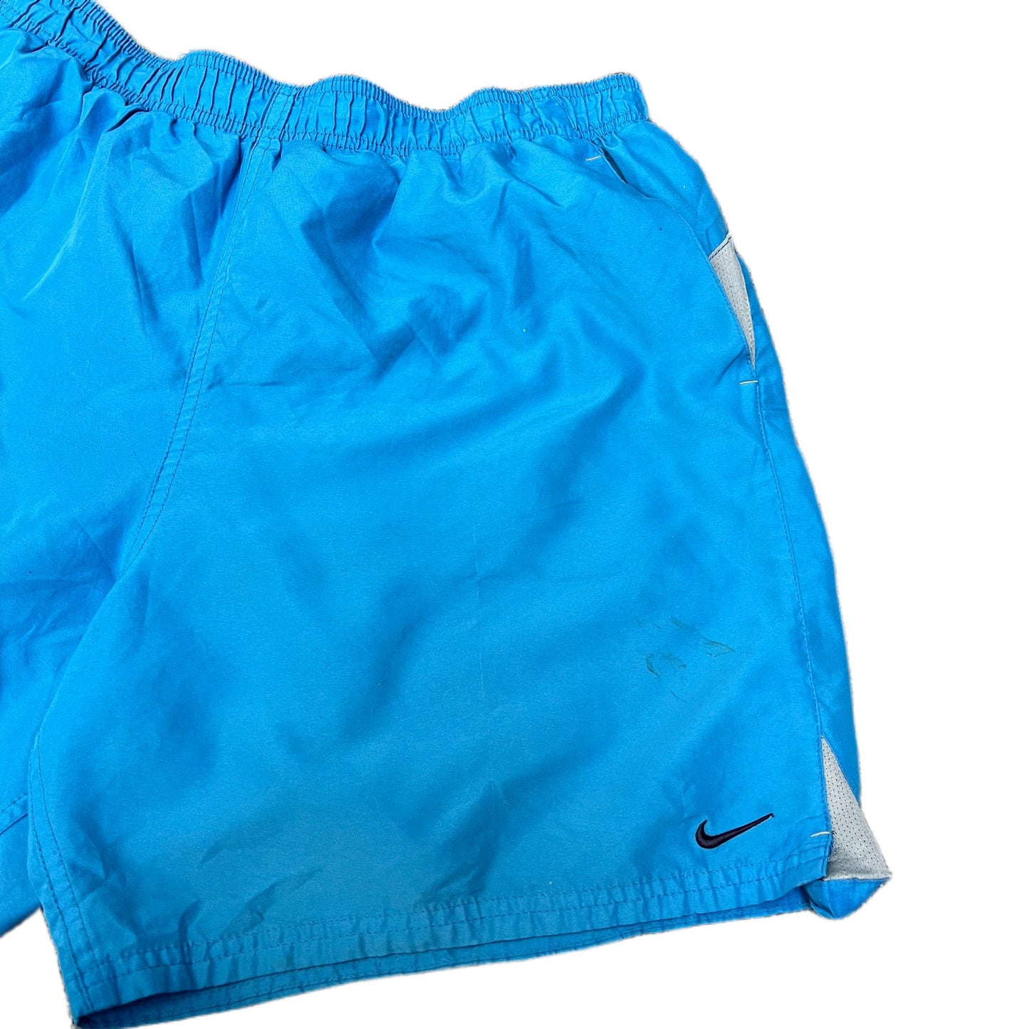Nike Swim Board Shorts Fits as Mens S 30" Waist Blue Mesh Lined Surf Surfing