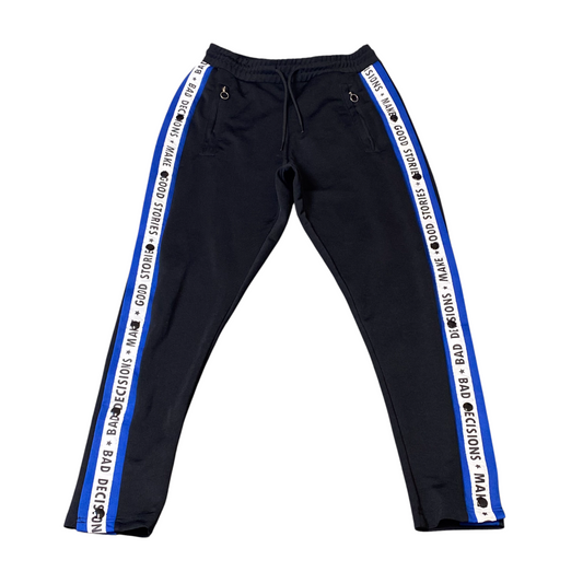 Joggers Womens Medium Black Elastic Waist Drawstring Stretch Comfort Track Pants