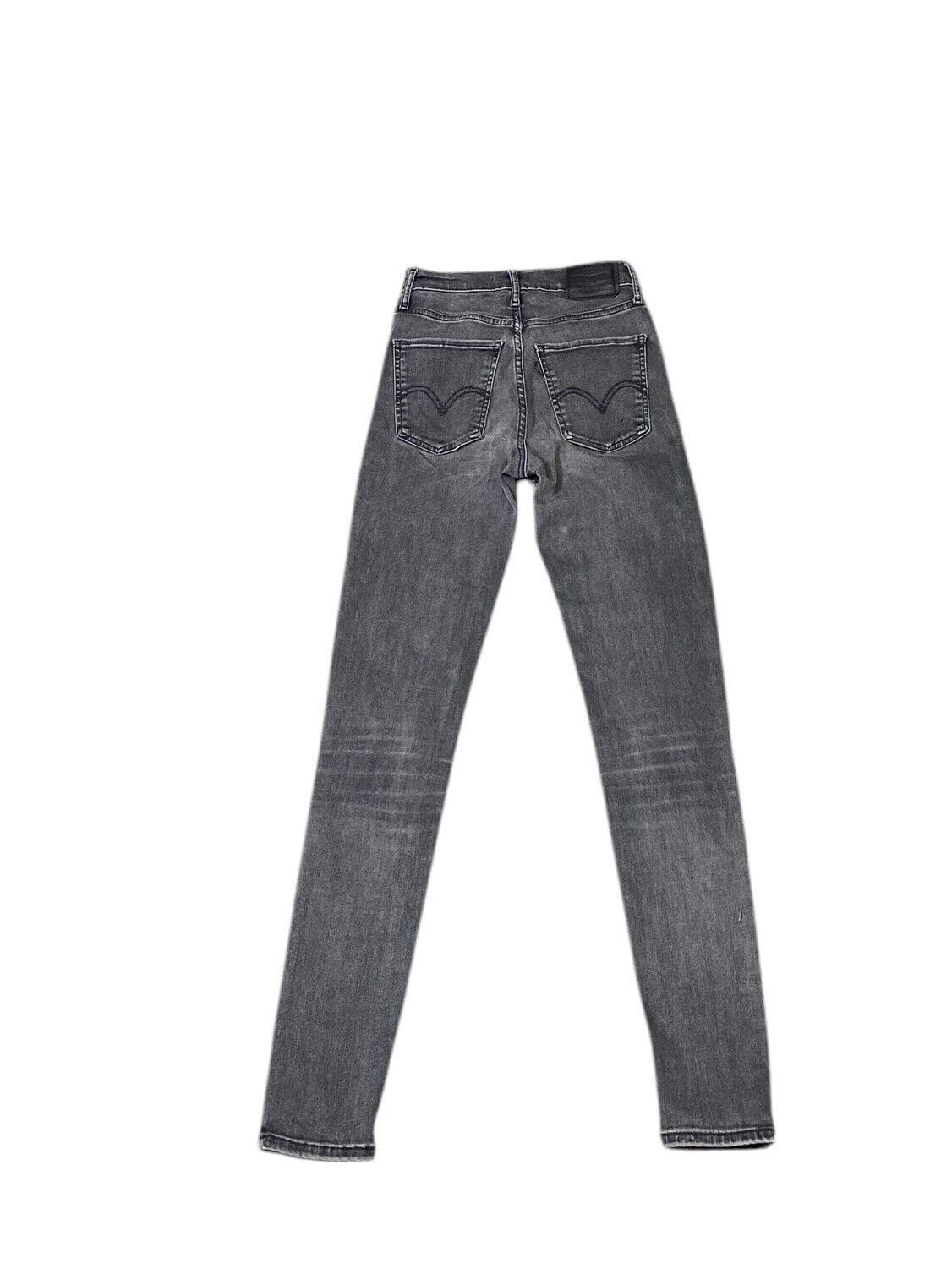 Levi's Jeans Womens 24W 30L Grey Denim Red Tab Stretch Comfort High Rise Skinny