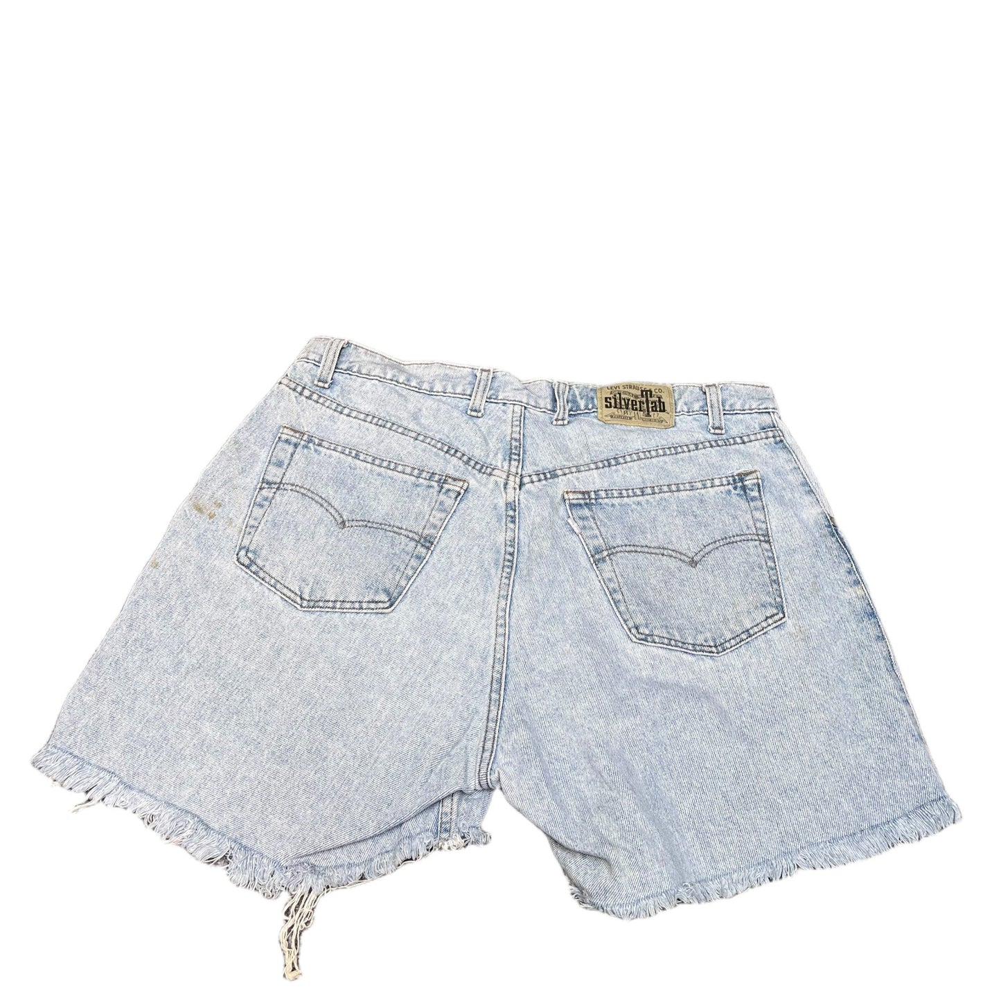 Vtg Levi's Cut Off Shorts Fits as Womens 2XL 36" Waist Blue Denim Silver Tab
