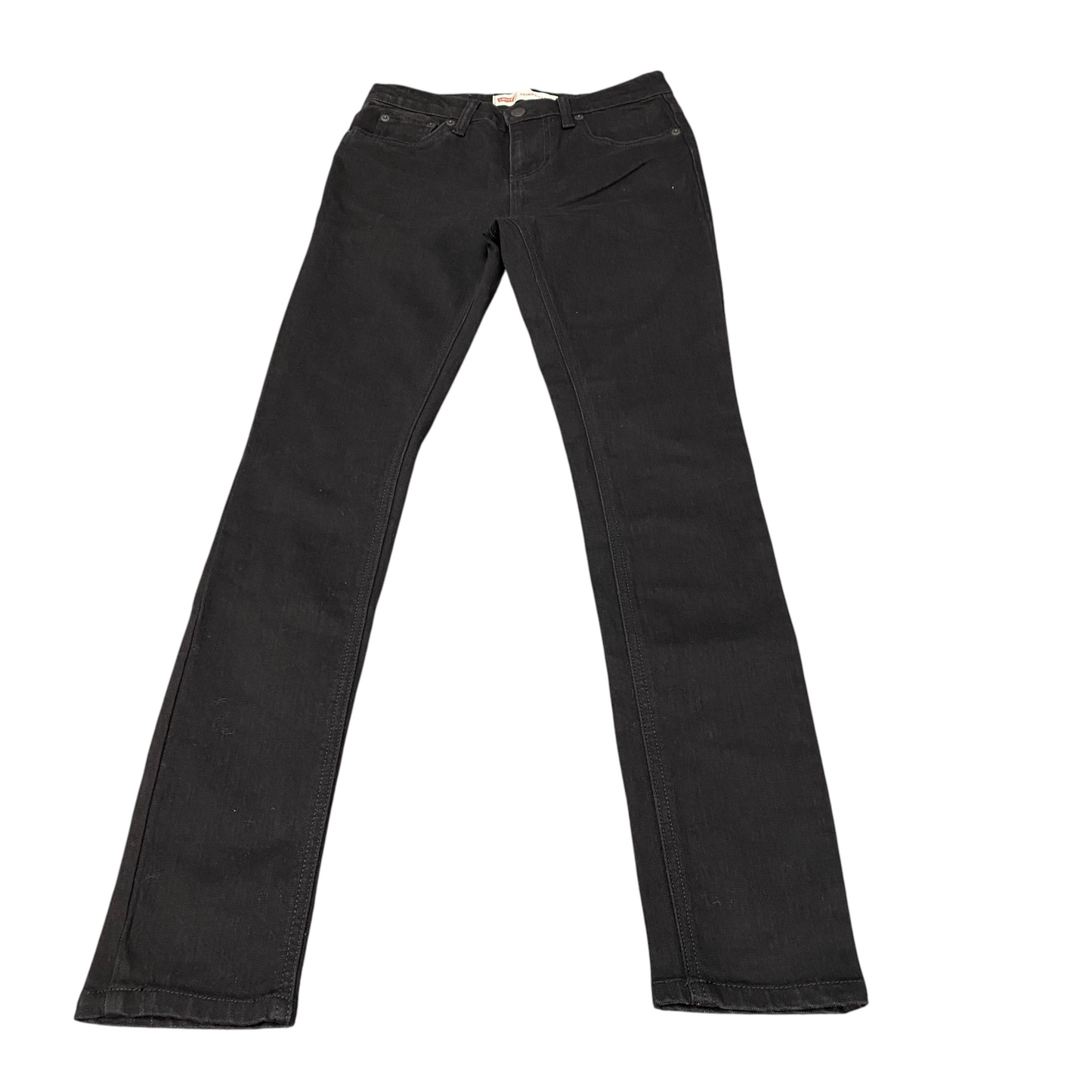Levi's Jeans Womens 28" Waist Black Denim Red Tab Stretch Low Waist Skinny Taper