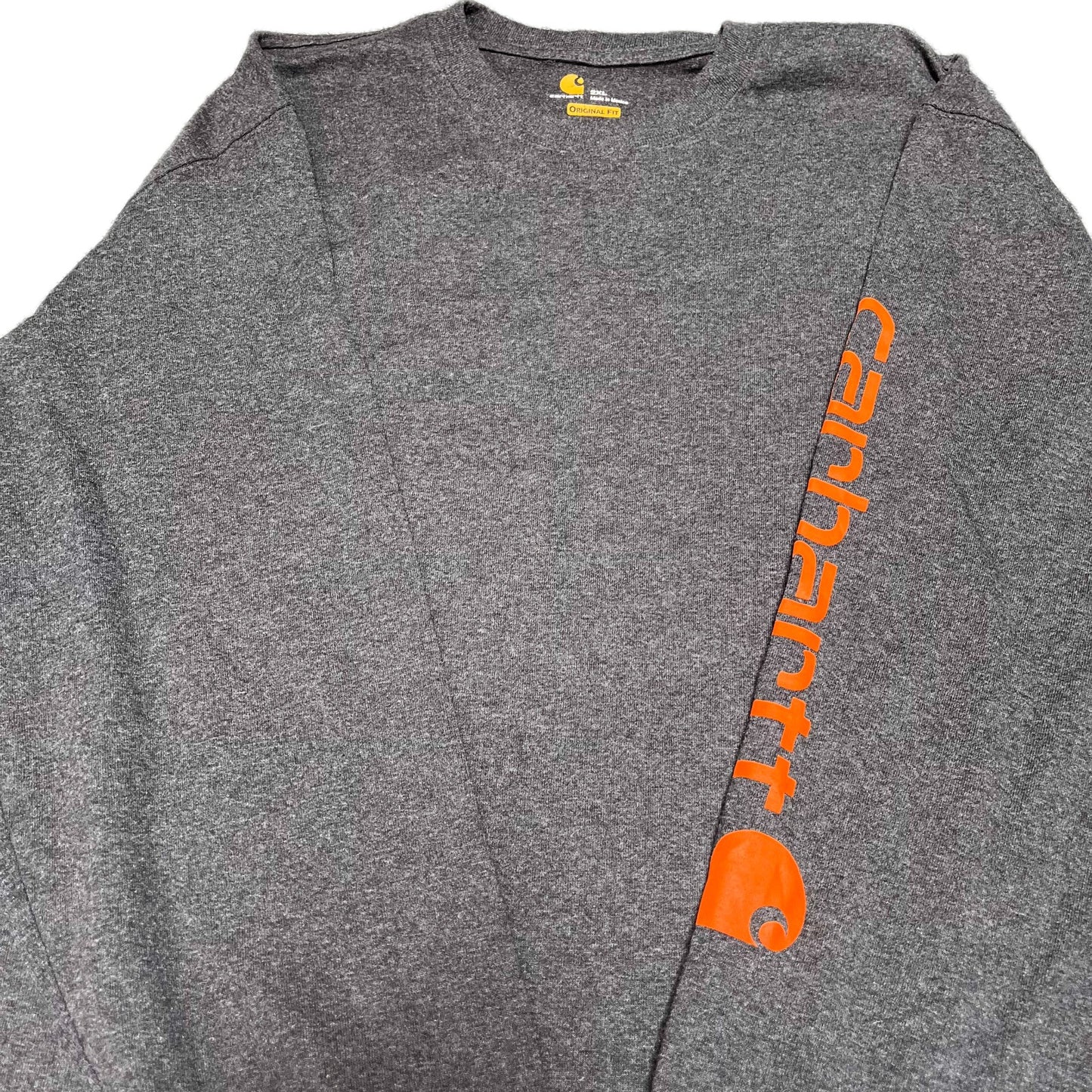 Carhartt T-Shirt Mens 2xL Dark Grey Original Fit Long Sleeve Pullover Summer Tee