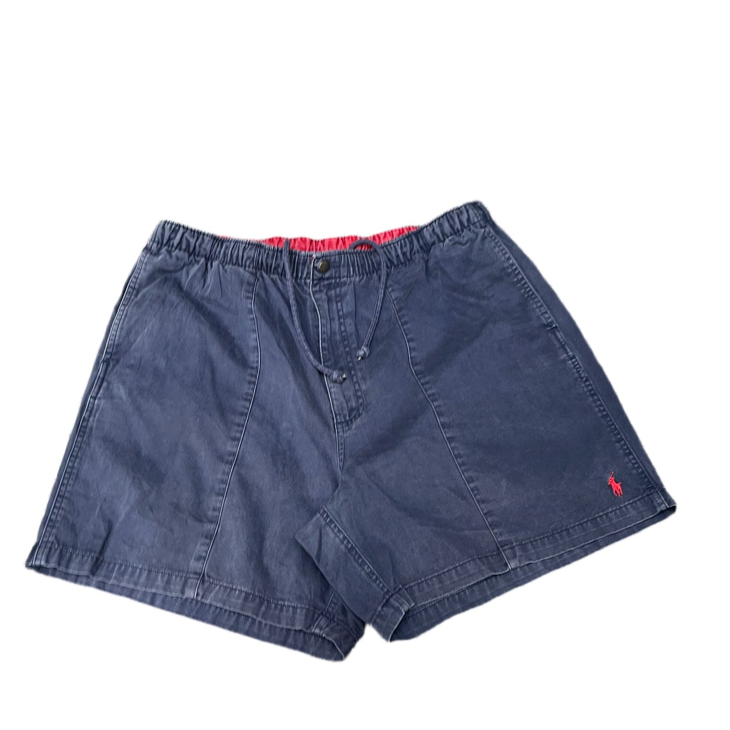Vtg Polo by Ralph Lauren Shorts Mens L 34" Waist Navy Elastic Waist Drawstring