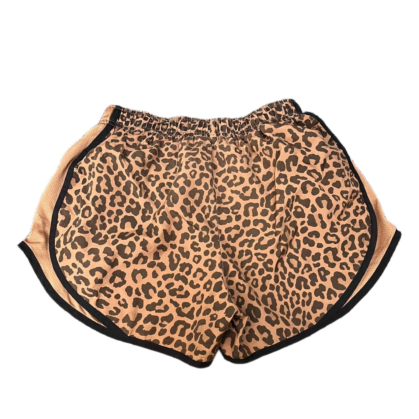 Nike Dri-FIT Running Shorts Womens S 24" Waist Multi Leopard Print Dolphin Hem