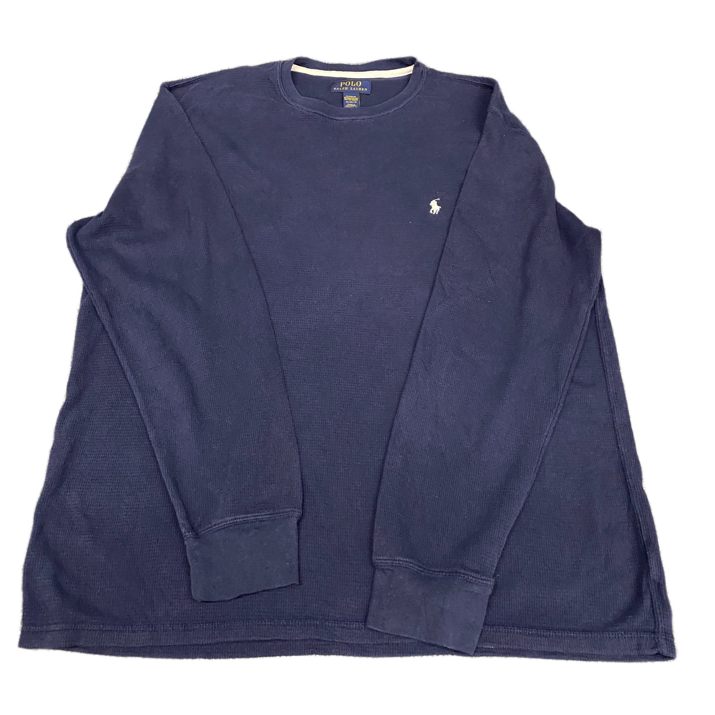 Ralph Lauren Sleepwear Pajama Shirt Mens XL Blue Pony Logo Long Sleeve Pullover