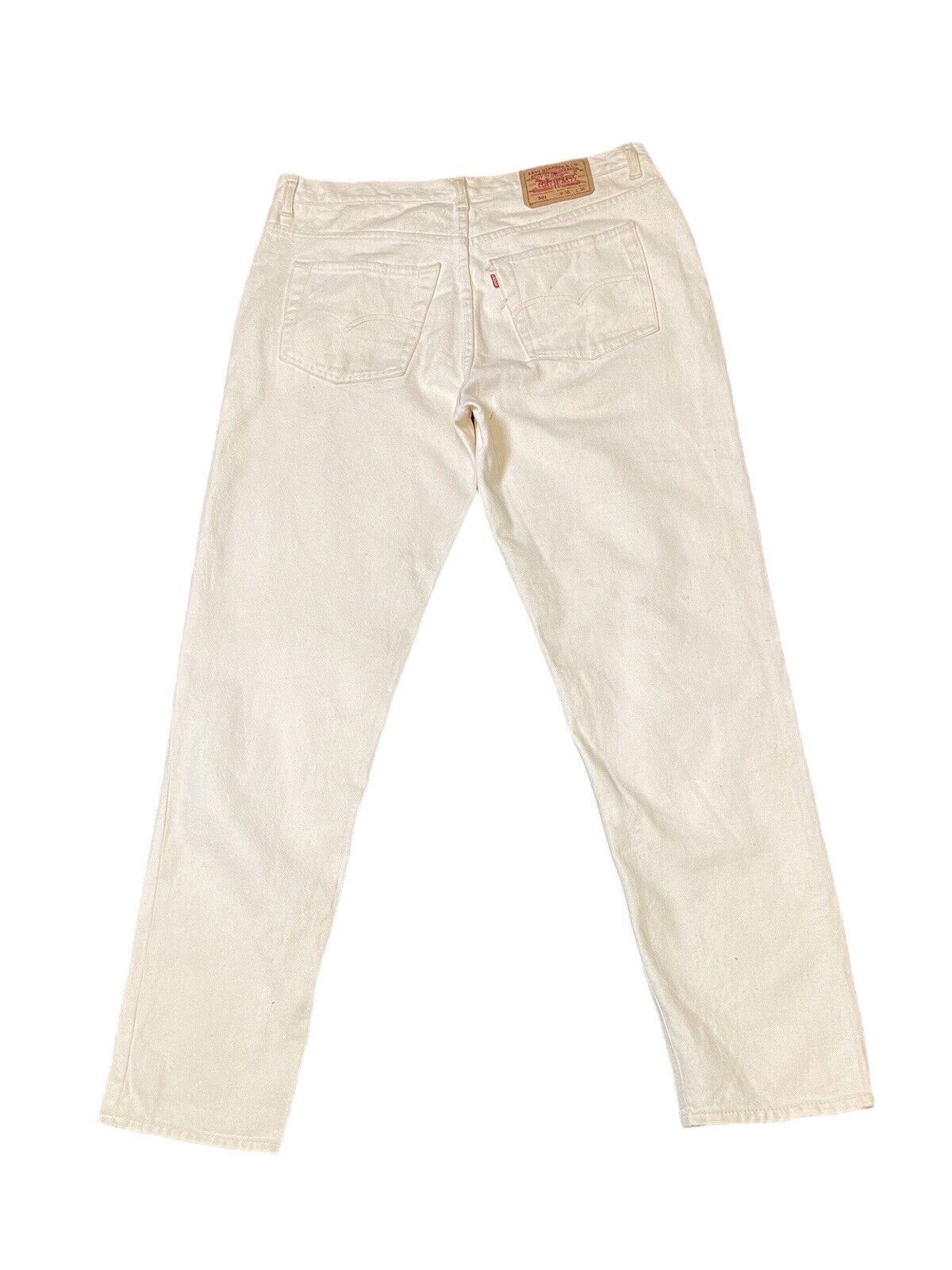 Levis 501 Jeans Cream Denim Women's L Straight Leg