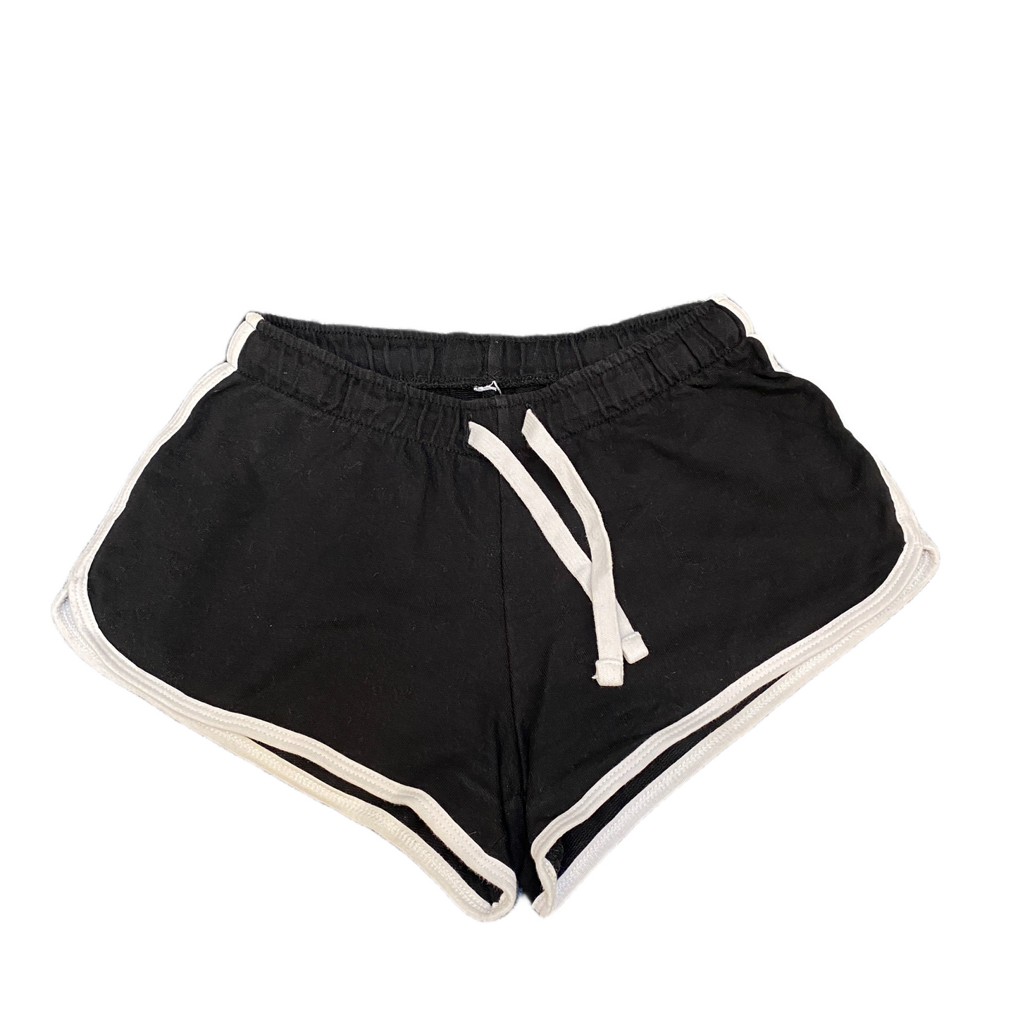 Running Sprinter Shorts Women S 24" Waist Black Athletic Gym Workout Dolphin Hem