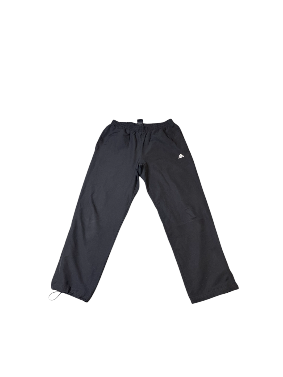 adidas Joggers Mens Large Black 3 Stripes Elastic Waist Straight Leg Sweatpants