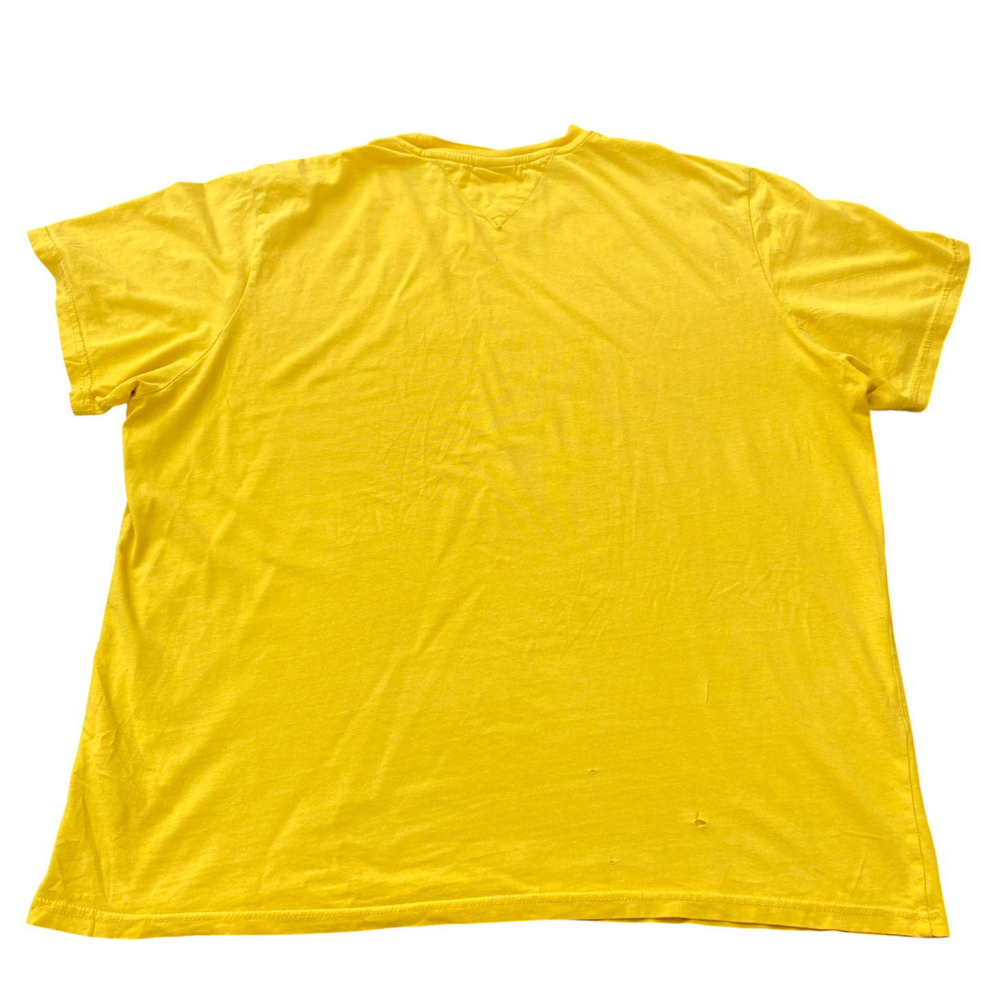 Tommy Jeans T Shirt Womens XXL Yellow Spellout Logo Short Sleeve Crew Neck Tee