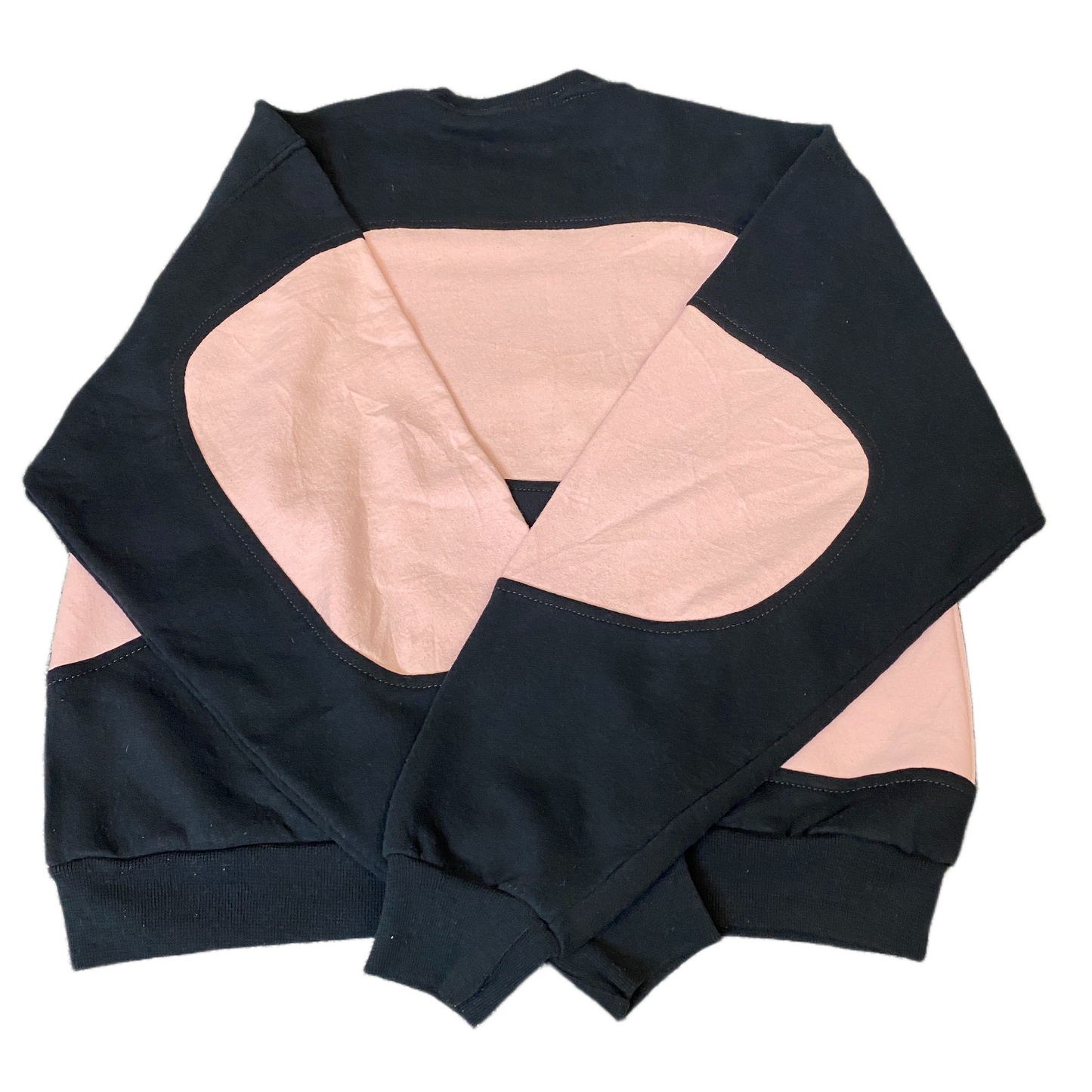 Nike Reworked Sweatshirt Mens S Black Pink Embroidered Spellout Logo Vintage Y2K