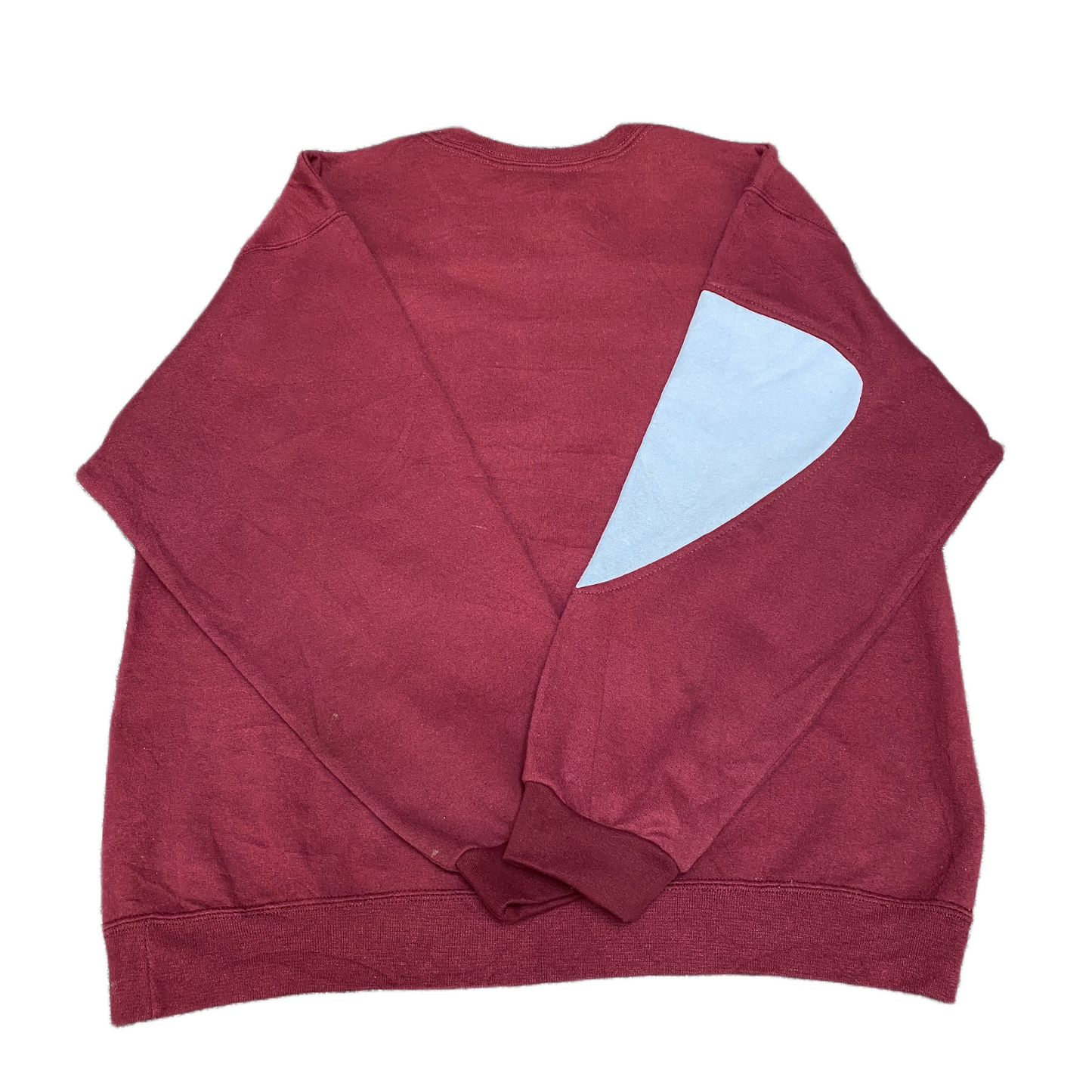 Nike Reworked Sweatshirt Men L Maroon Blue Embroidered Spellout Logo Vintage Y2K