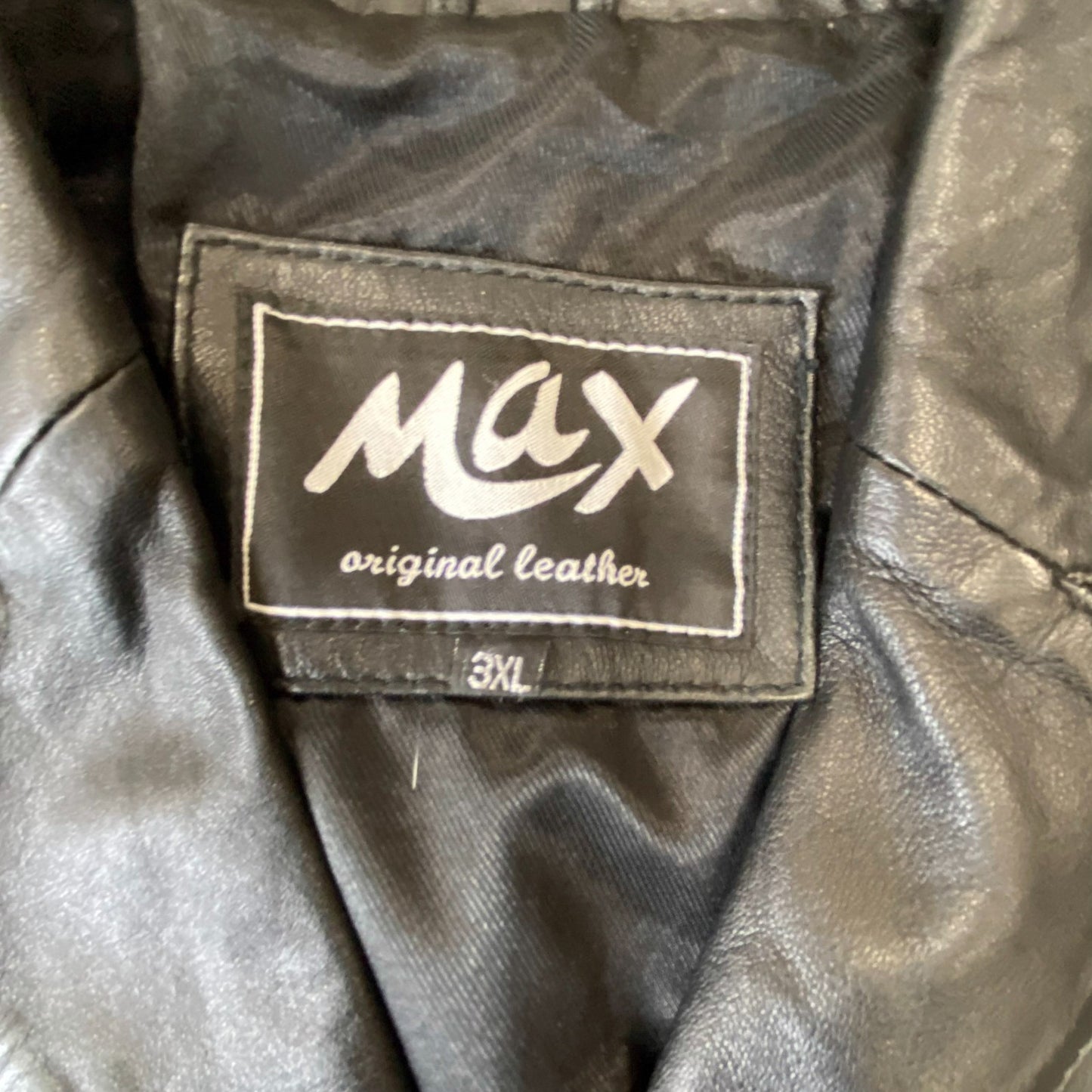 Max Original Leather Blazer Jacket Womens 3XL Black Notch Lapel Single Breasted