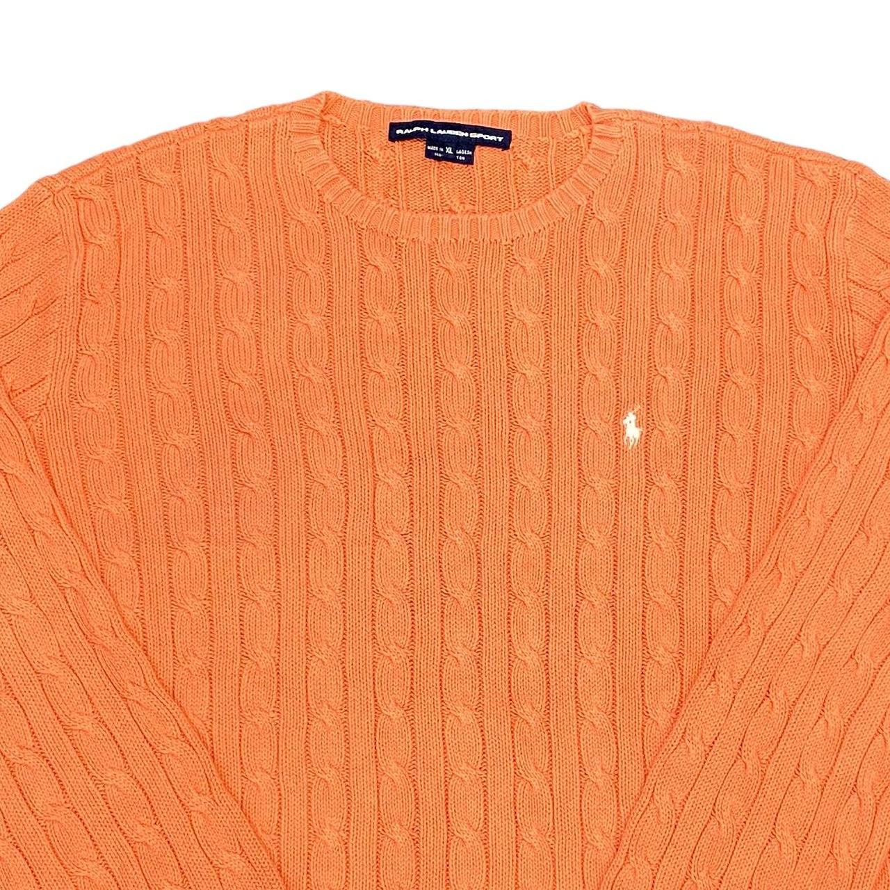 Ralph Lauren Cable Knitted Sweatshirt Orange Womens XL