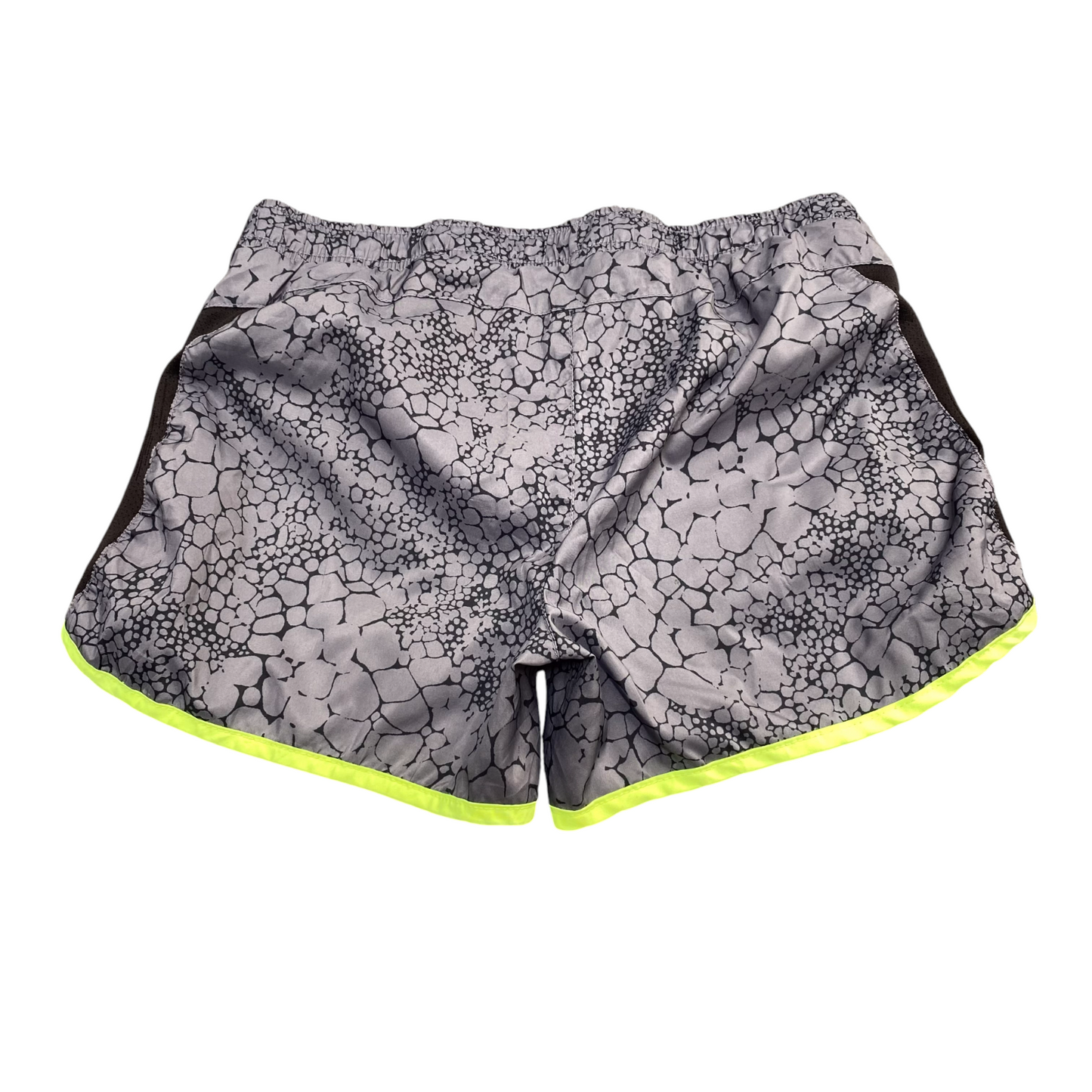 Active Running Shorts XL Grey Patterned Elastic Waist Stretch Gym Athletic Fit
