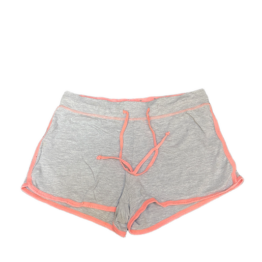 Running Sprinter Shorts Womens L 30" Waist Grey Athletic Gym Workout Dolphin Hem