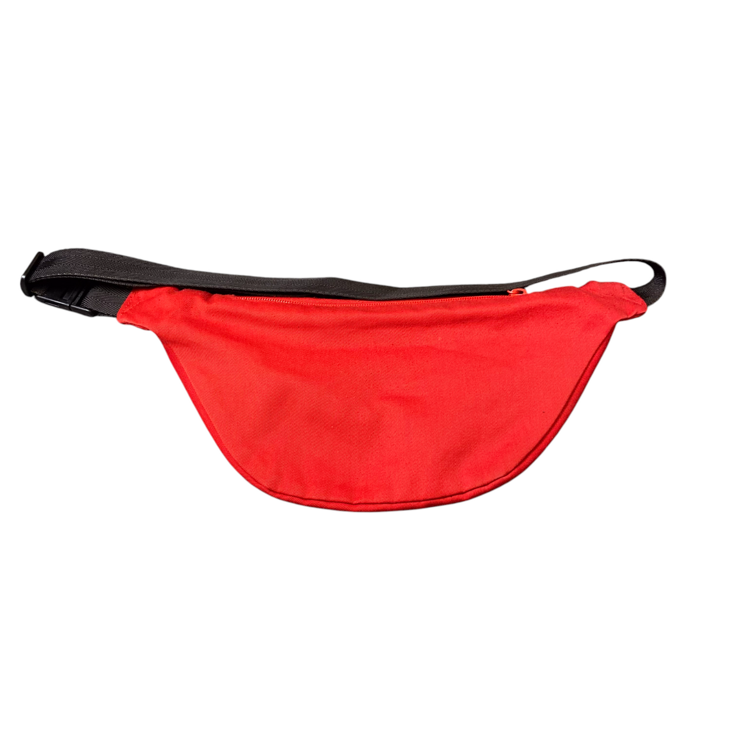 Unisex Outdoor Fanny Pack Bum Bag Red Double Zipper Adjustable Canvas Strap