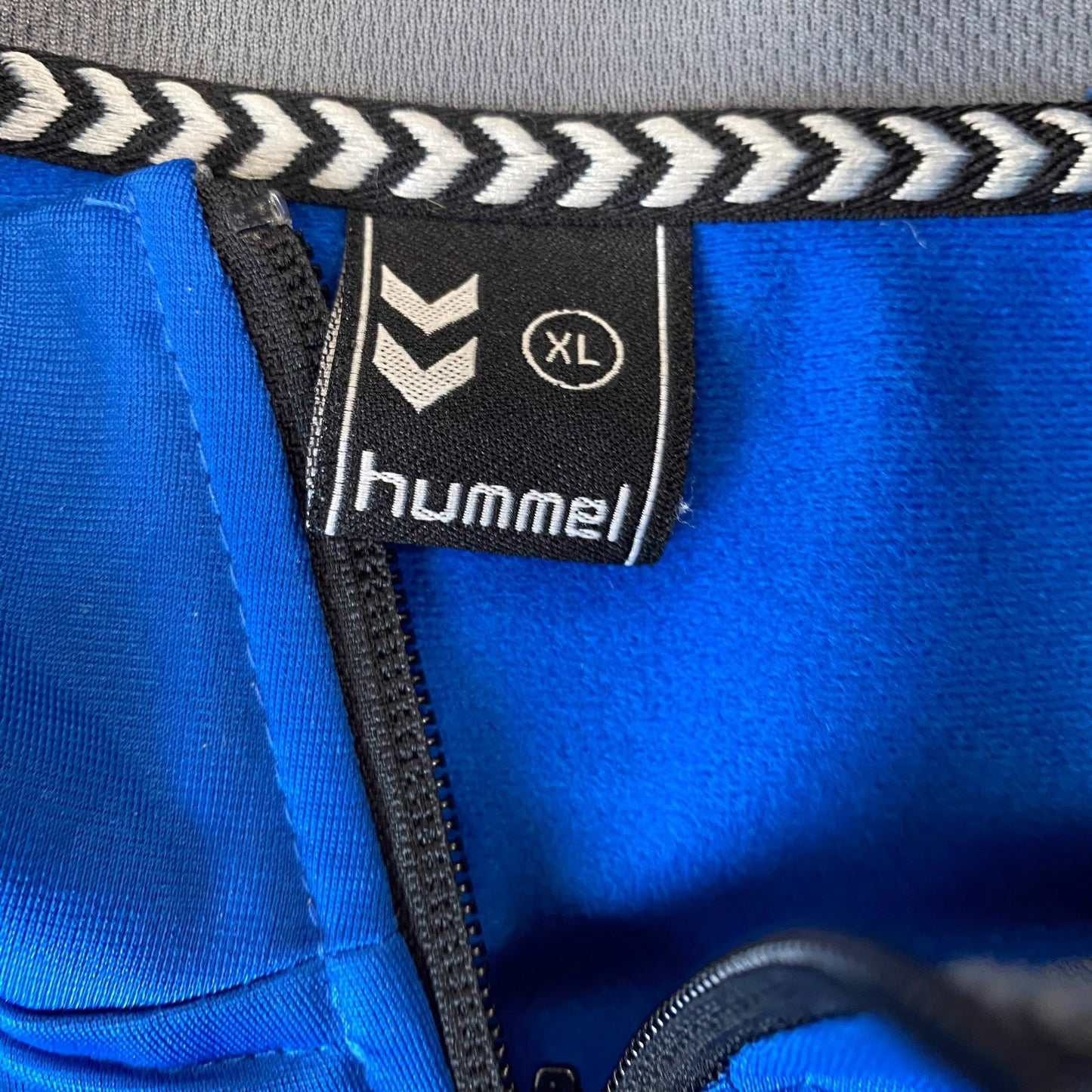 Hummel Training Jacket Mens XL Blue Zipped Pockets Long Sleeve Full Zipper