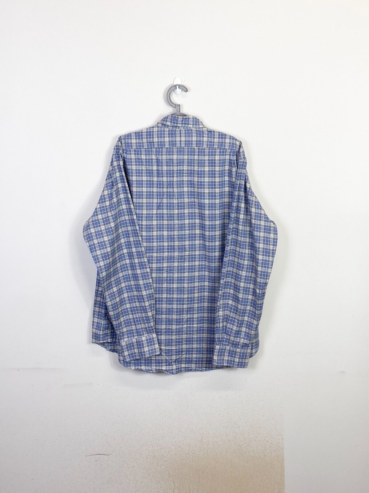 Ralph Lauren Shirt Mens Large Blue Plaid Classic Fit Small Blue Polo Pony Logo