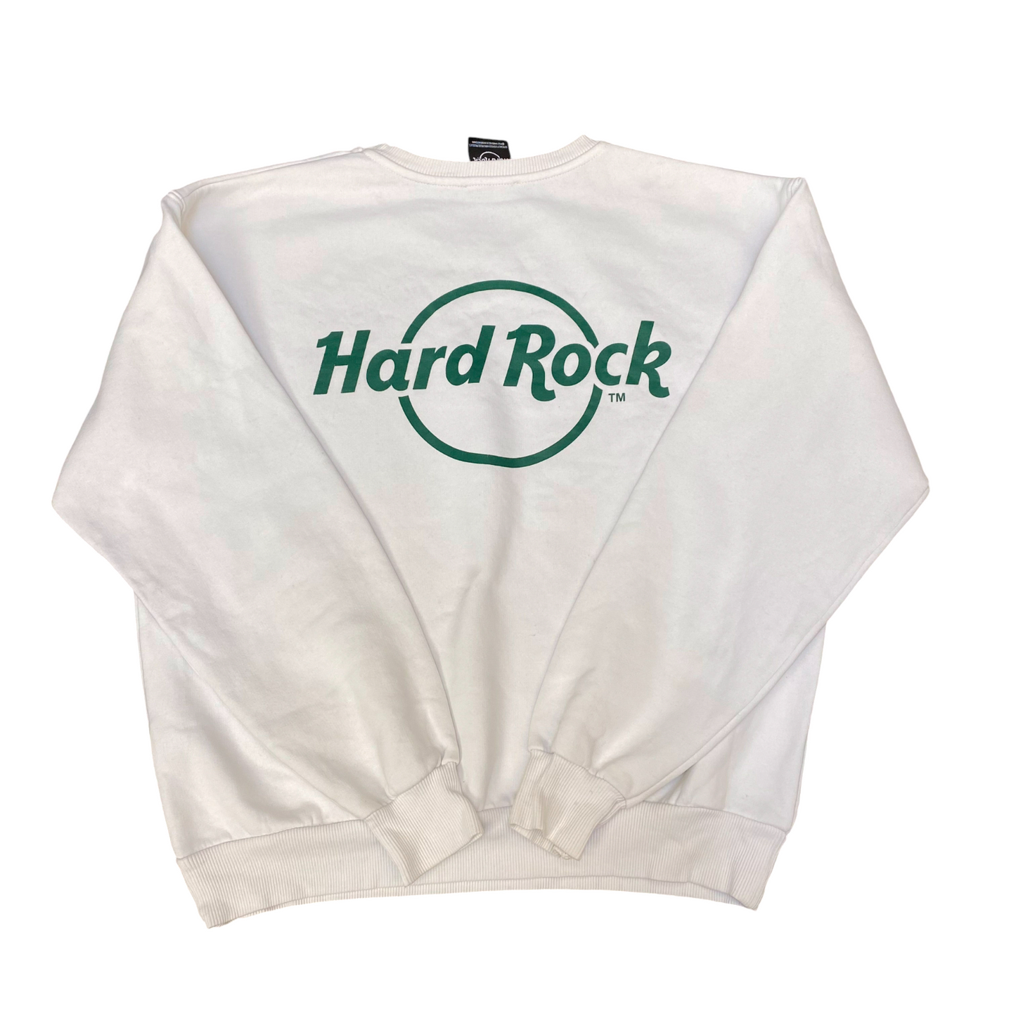 Hard Rock Cafe Sweatshirt Womens Large White Long Sleeve Crew Neck Pullover