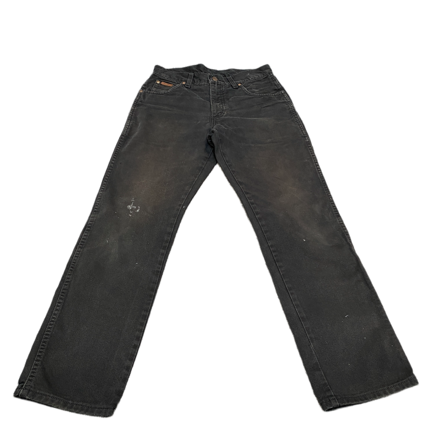 Wrangler Jeans Fits as Men 30" Waist Black Denim Mid Rise Americana Straight Leg