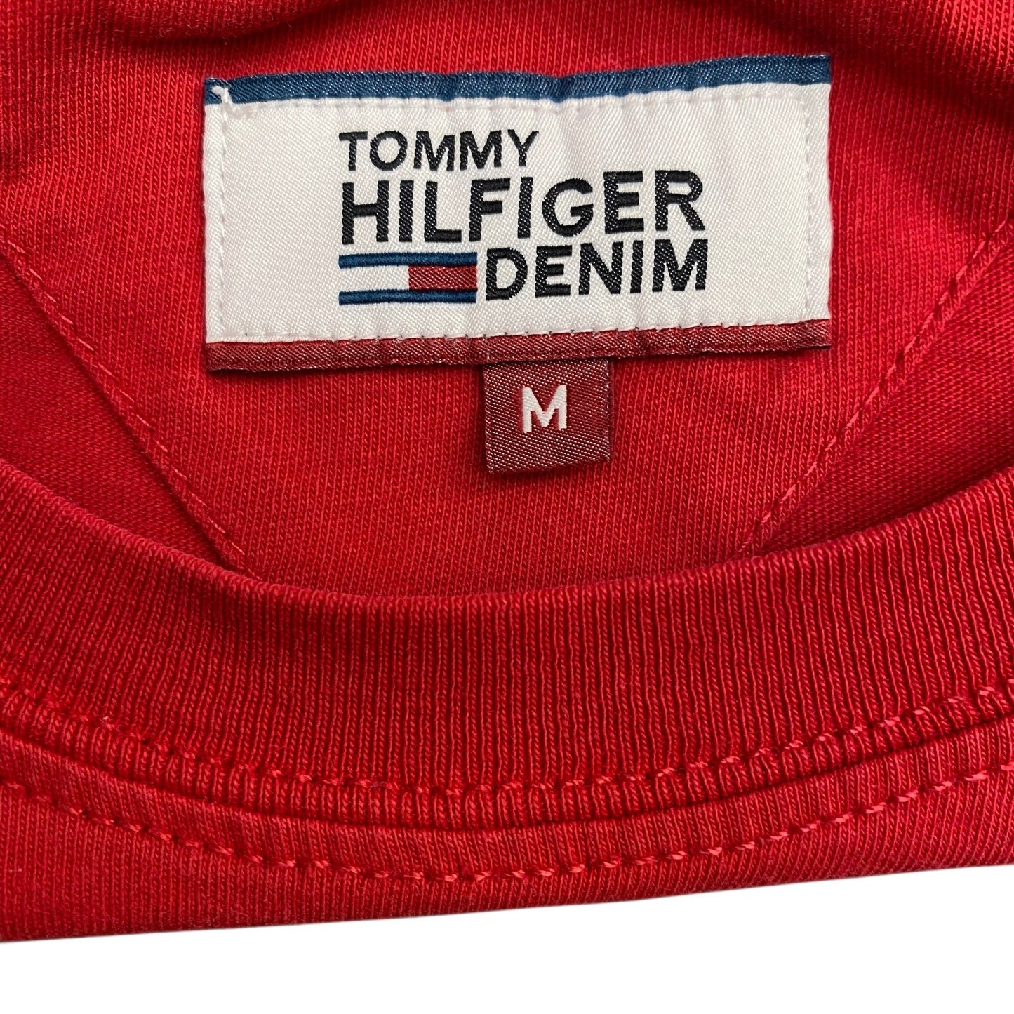 Tommy Hilfiger Shirt Mens Medium Red Extra Slim Fit Stretch Embroidered Logo Tee