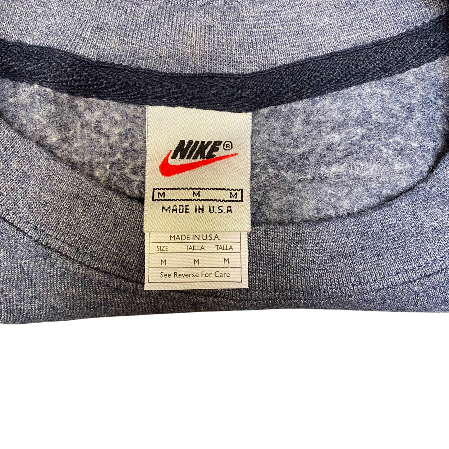 Nike Reworked Sweatshirt Mens Medium Grey Black Embroidered Spell Out Logo Y2K