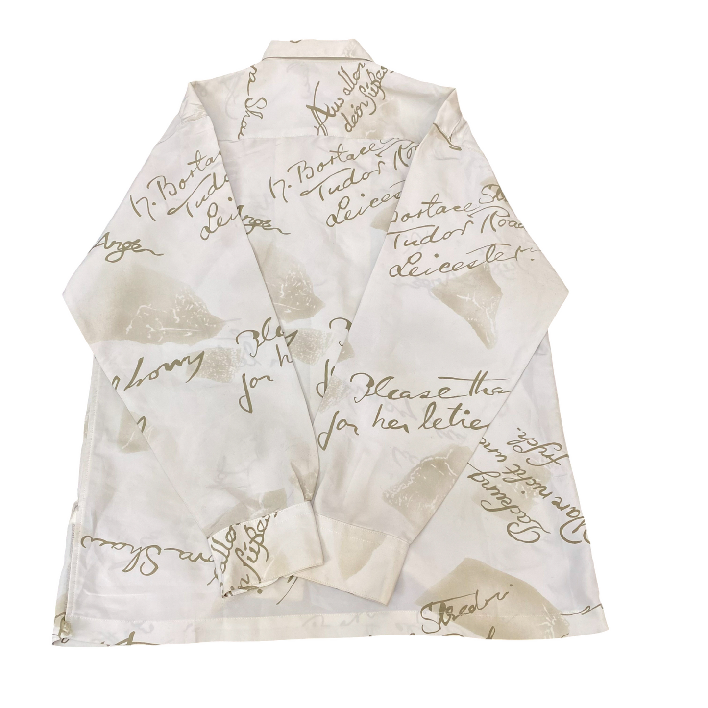 Jolly Arukon Shirt Mens S White Green Graphic Spellout Long Sleeve Button Down