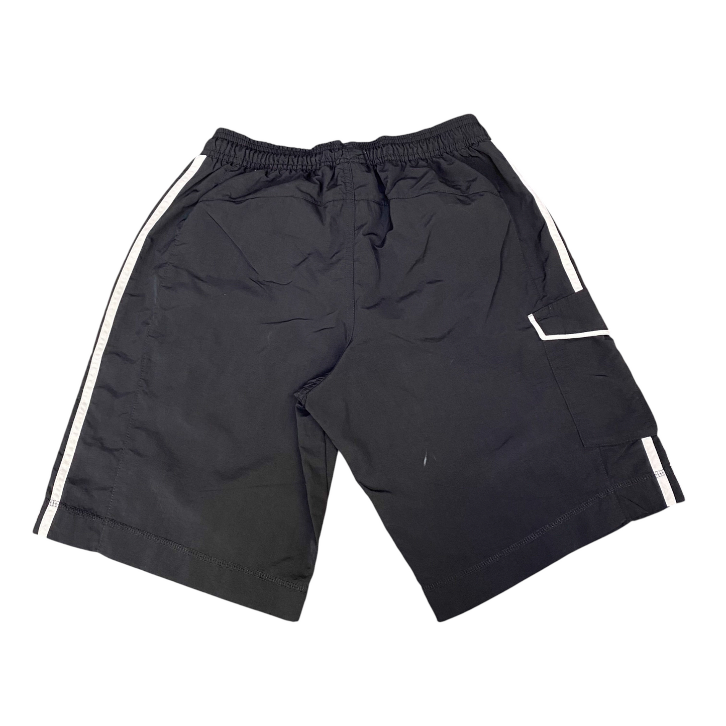 Adidas Running Shorts Mens Small Black 3 Stripes Athletic Gym Drawstring Waist