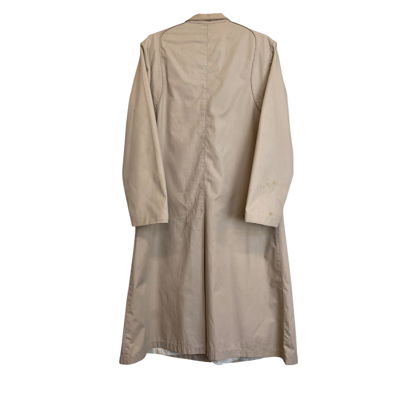 Trench Coat Womens M Cream Long Sleeve Pockets Casual Button Front Outdoor