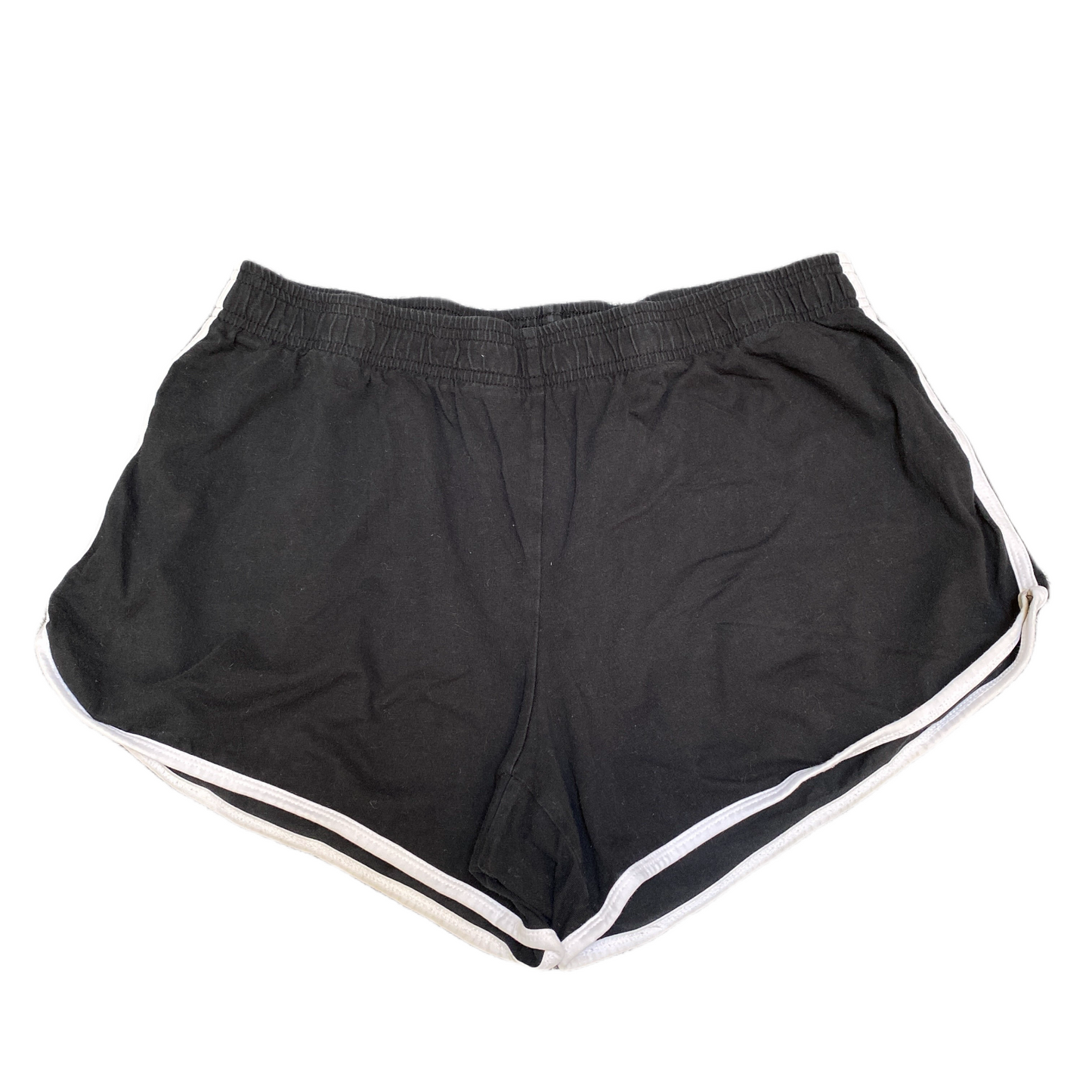 Running Sprinter Shorts Women L 30" Waist Black Athletic Gym Workout Dolphin Hem