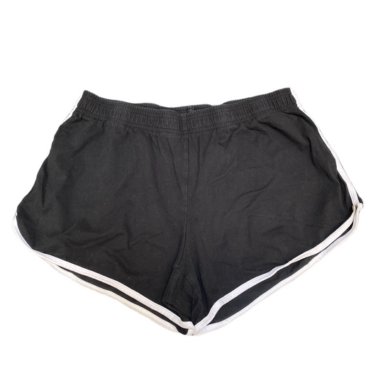 Running Sprinter Shorts Women L 30" Waist Black Athletic Gym Workout Dolphin Hem