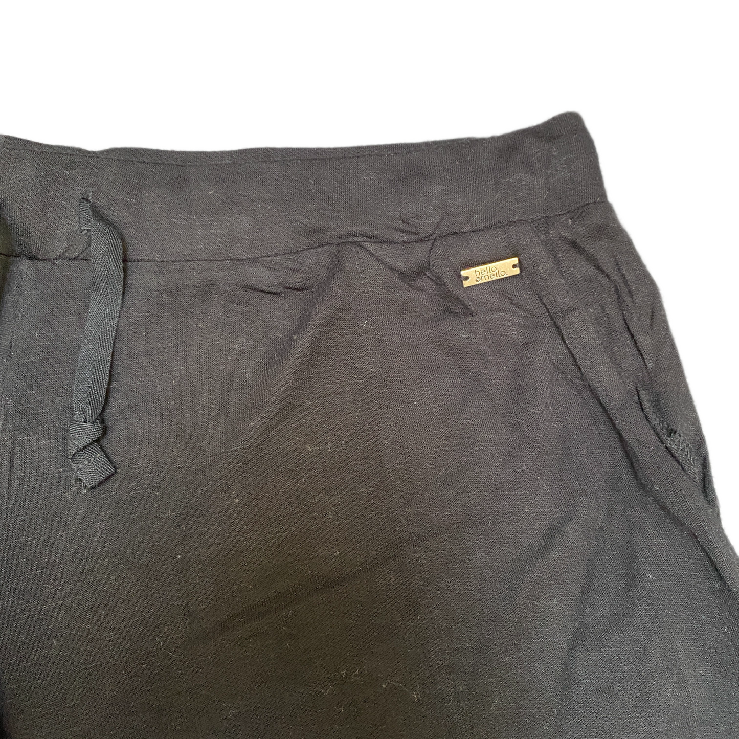 Running Sprinter Shorts Womens L 33" Waist Black Workout Drawstring Dolphin Hem