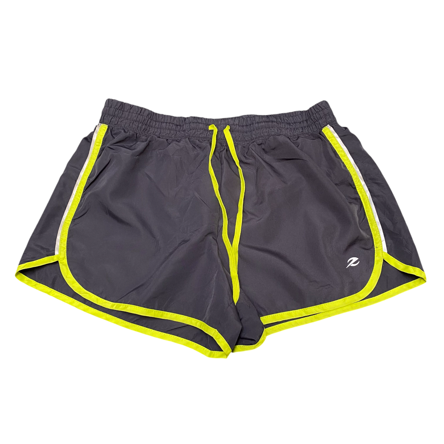 Running Sprinter Shorts Womens 28W Grey Athletic Workout Performance Dolphin Hem