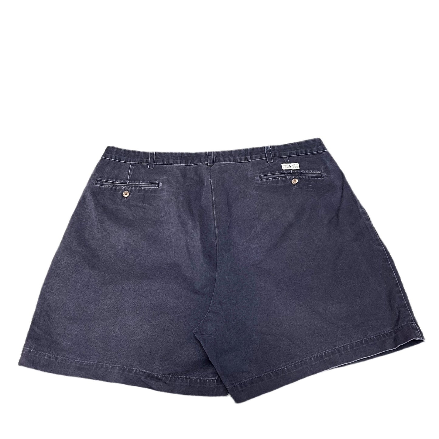 Polo Ralph Lauren Chino Shorts Fits as Mens XL 39" Waist Navy Pleated Outdoor