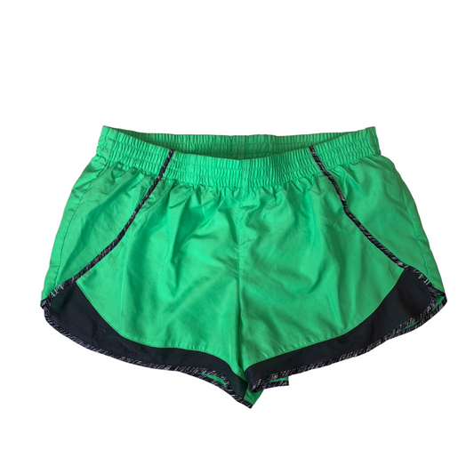 American Heritage Sprinter Shorts Womens M Green Gym Running Elastic Waist