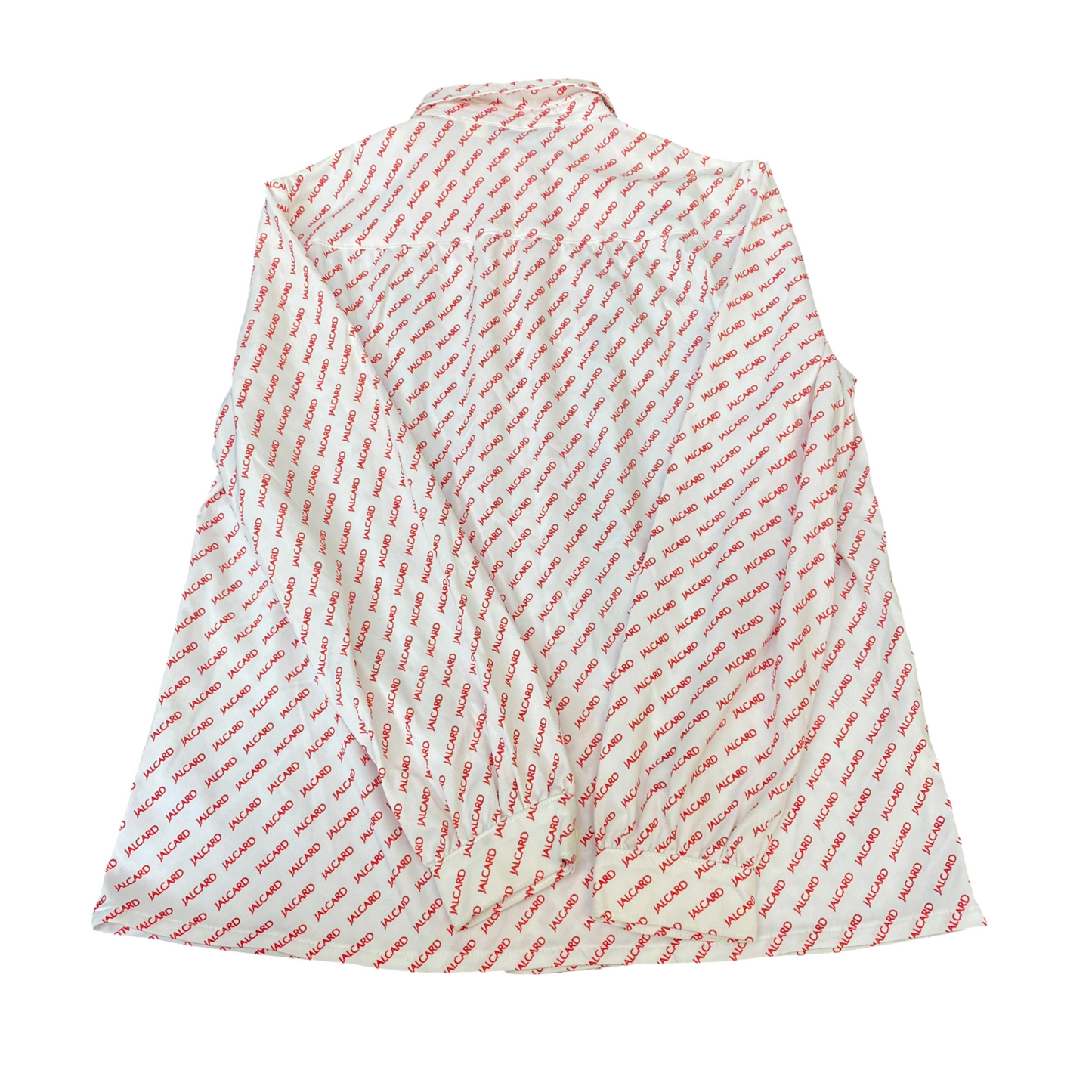 Kintetsu Button Up Shirt Womens M White Red Graphic Print Long Sleeve Collared