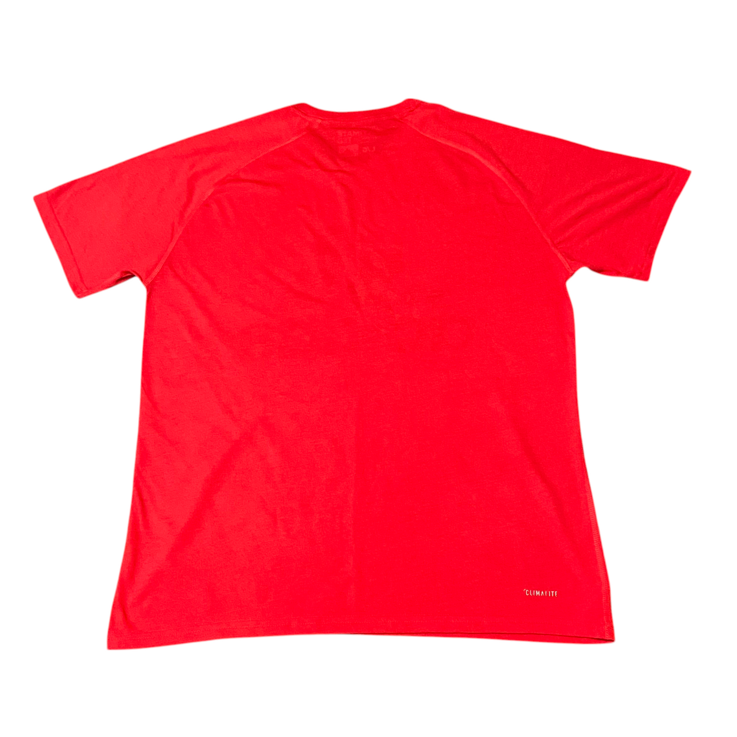 adidas Shirt Mens Large Red 3 Stripes Logo Short Sleeve Performance Ultimate Tee