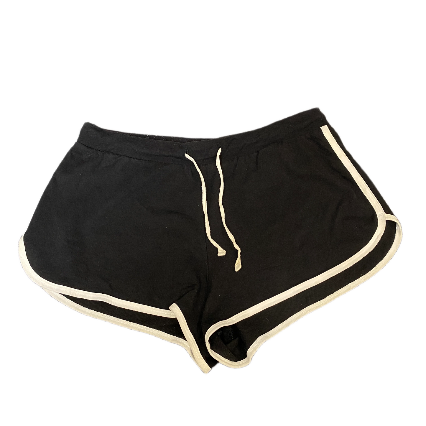 Running Sprinter Shorts Women L 31" Waist Black Athletic Gym Workout Dolphin Hem