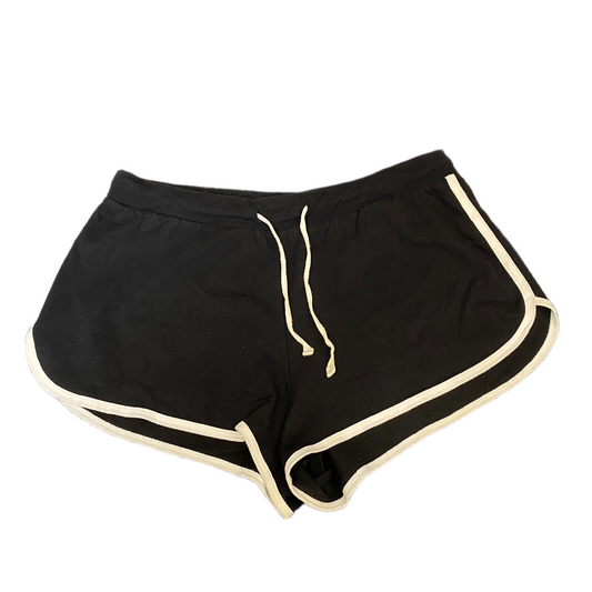 Running Sprinter Shorts Women L 31" Waist Black Athletic Gym Workout Dolphin Hem